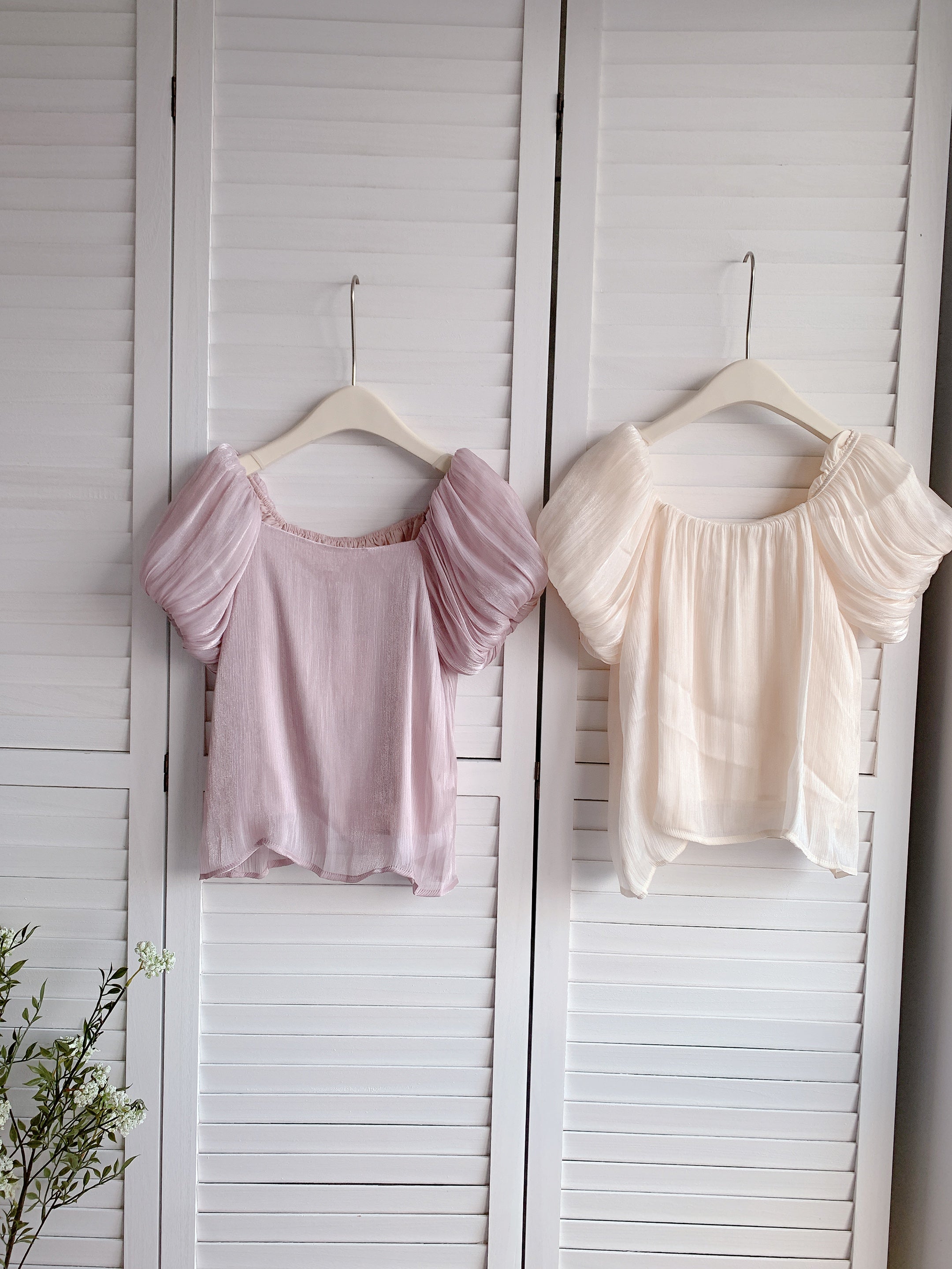 HELLO MILK TEE- 86304 泡泡袖小衫