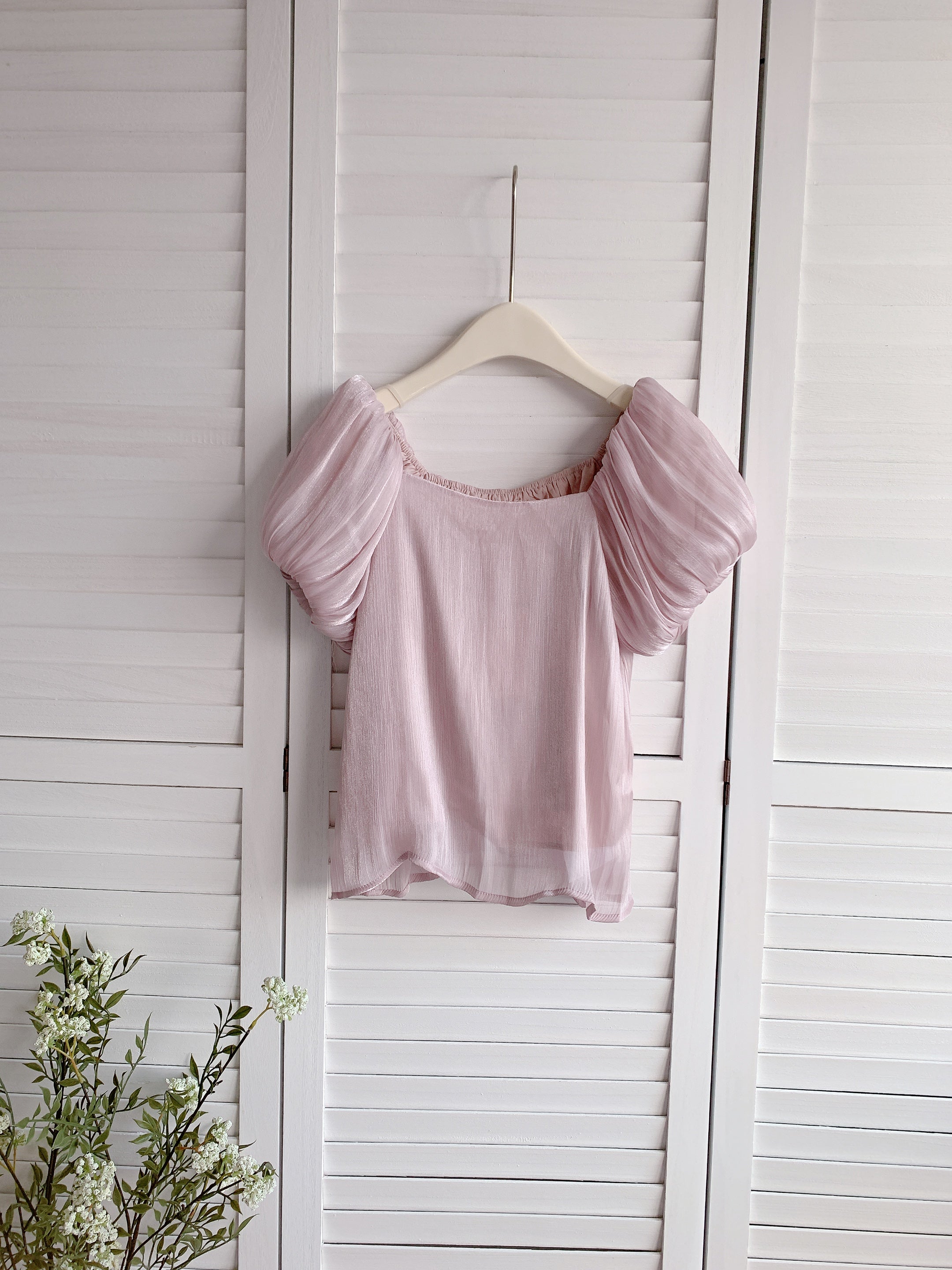 HELLO MILK TEE- 86304 泡泡袖小衫