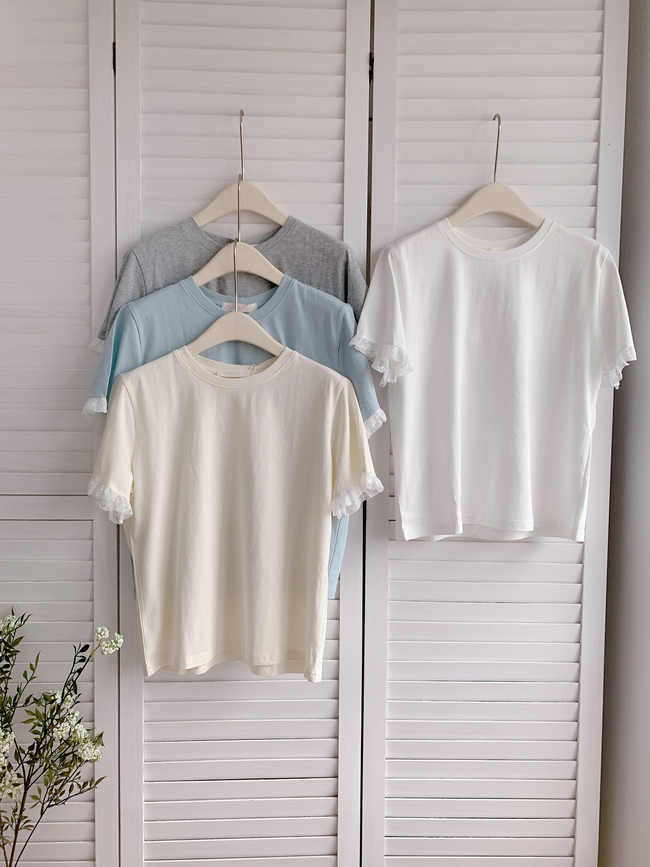 HELLO MILK TEE- 86306 短袖拼接衫