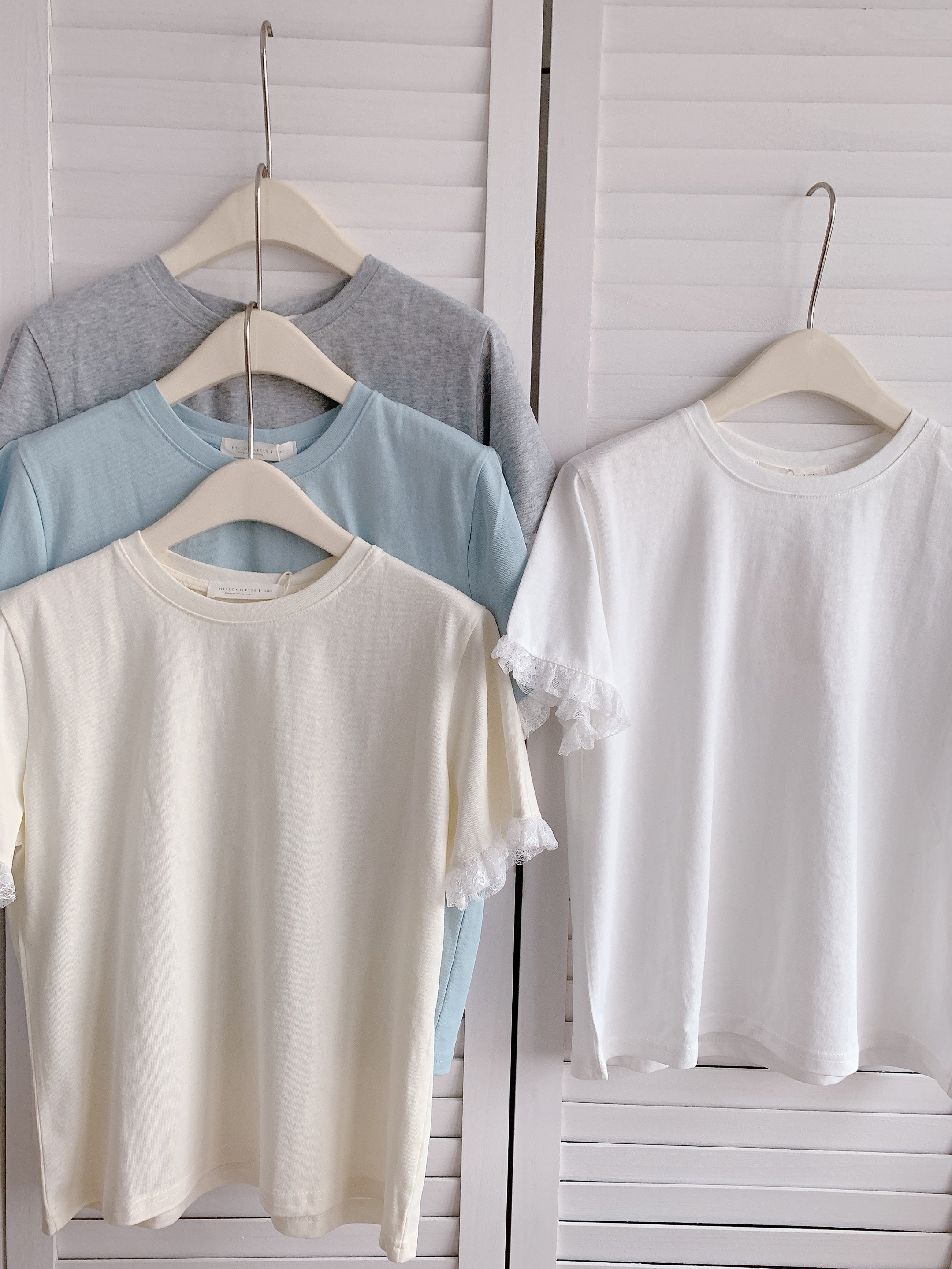 HELLO MILK TEE- 86306 短袖拼接衫