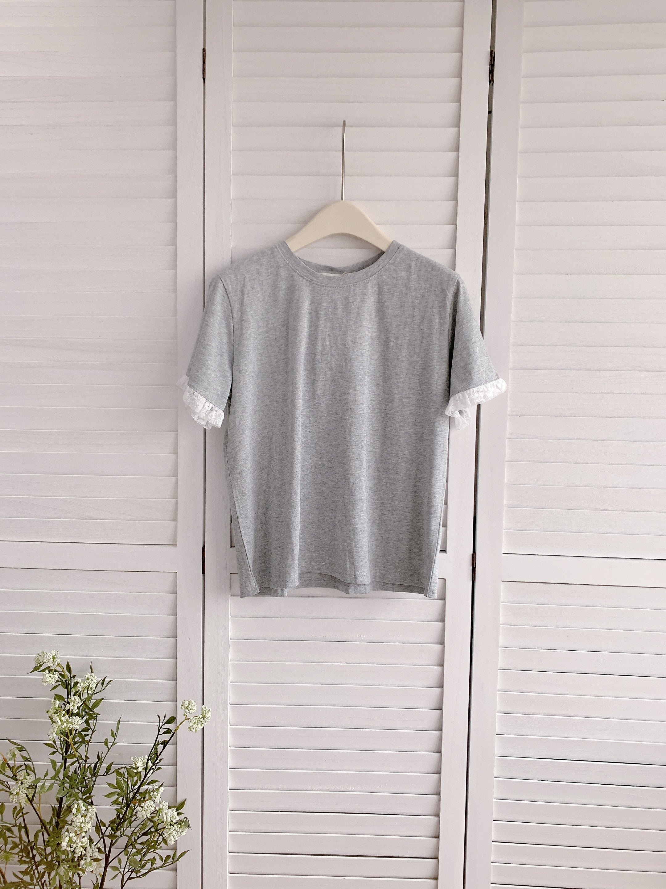 HELLO MILK TEE- 86306 短袖拼接衫