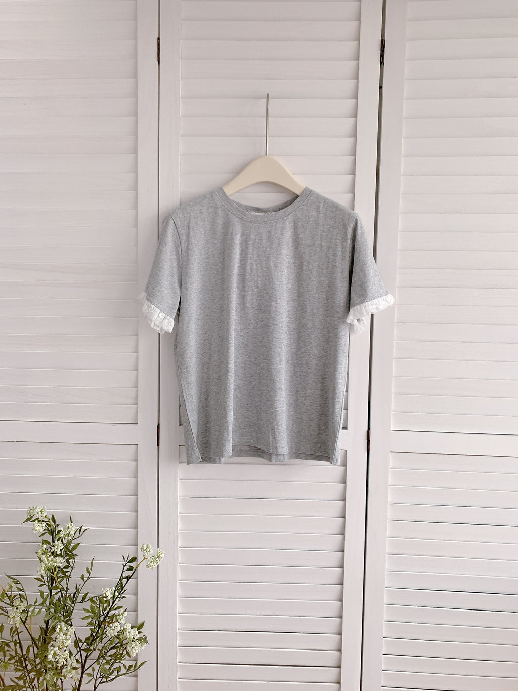 HELLO MILK TEE- 86306 短袖拼接衫