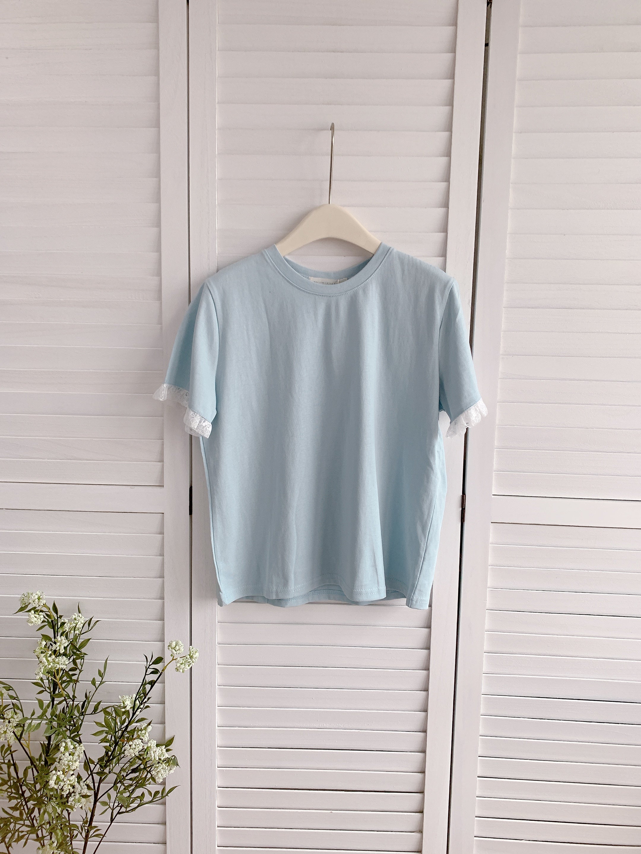 HELLO MILK TEE- 86306 短袖拼接衫