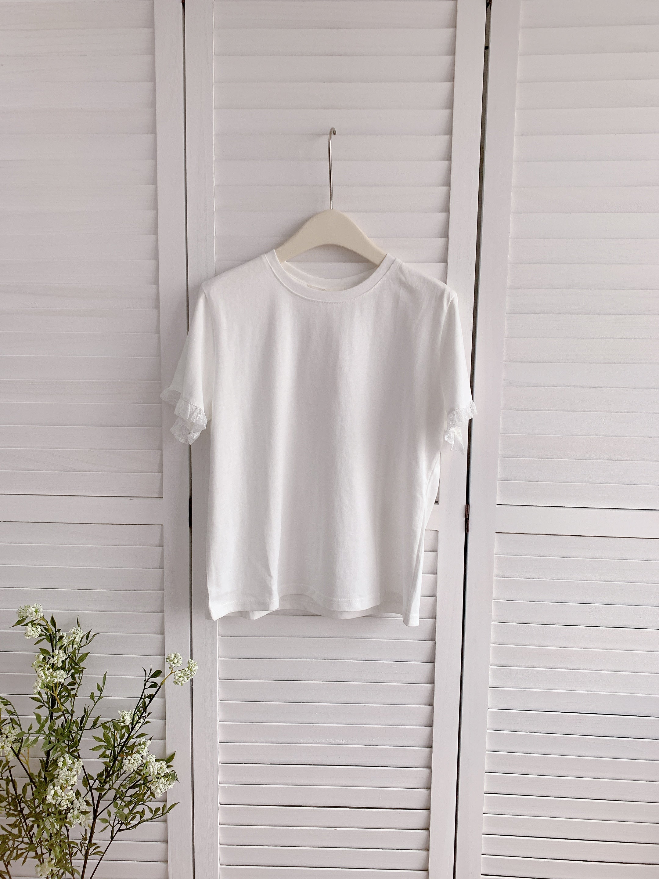 HELLO MILK TEE- 86306 短袖拼接衫