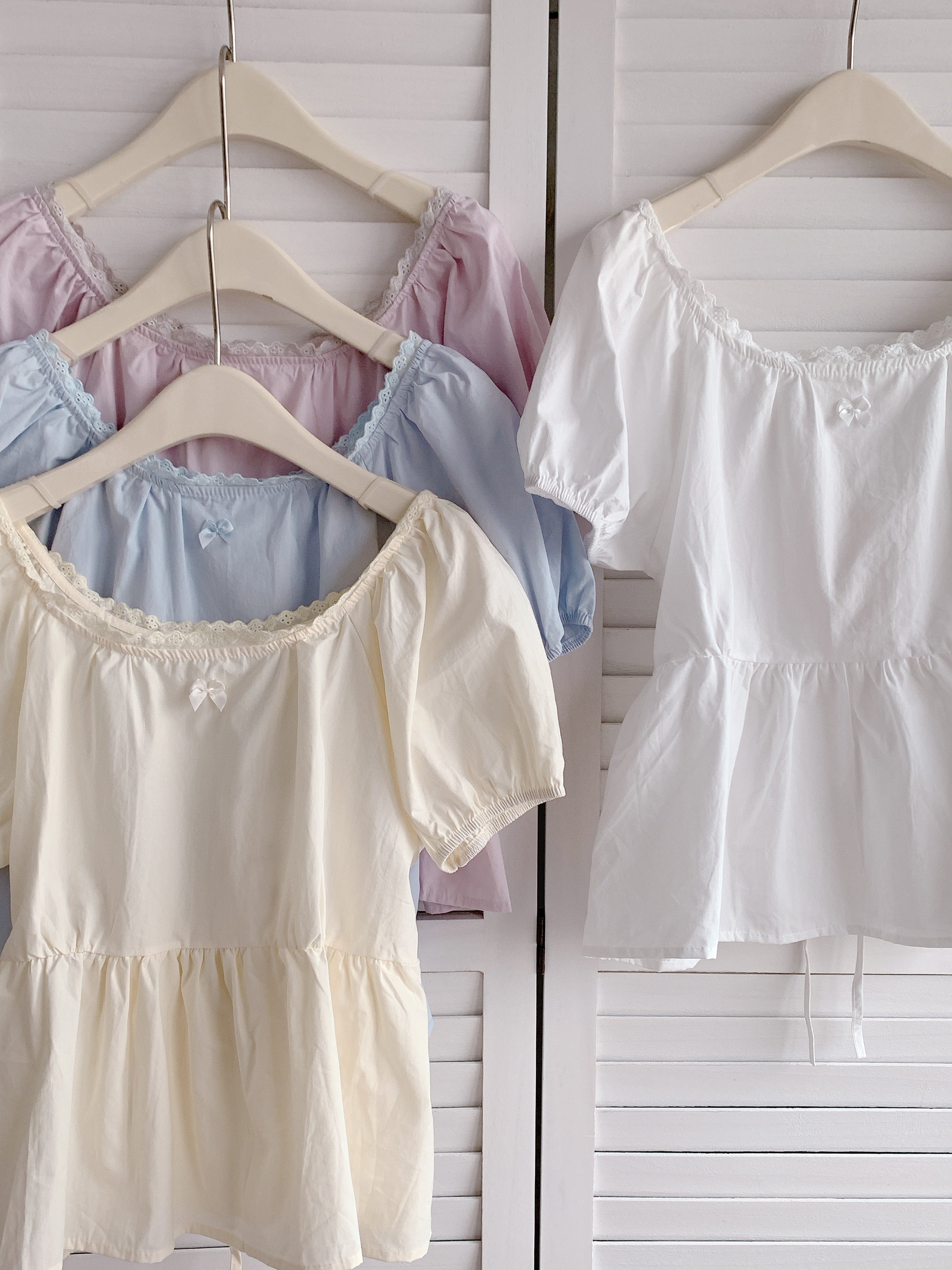 HELLO MILK TEE- 86339  方領小衫