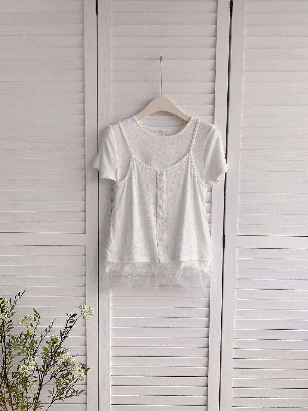 HELLO MILK TEE- 86309 圓領兩件套