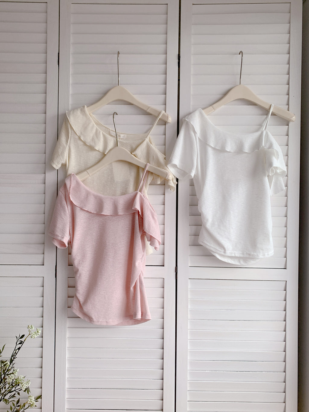 HELLO MILK TEE- 86340  荷葉邊小衫