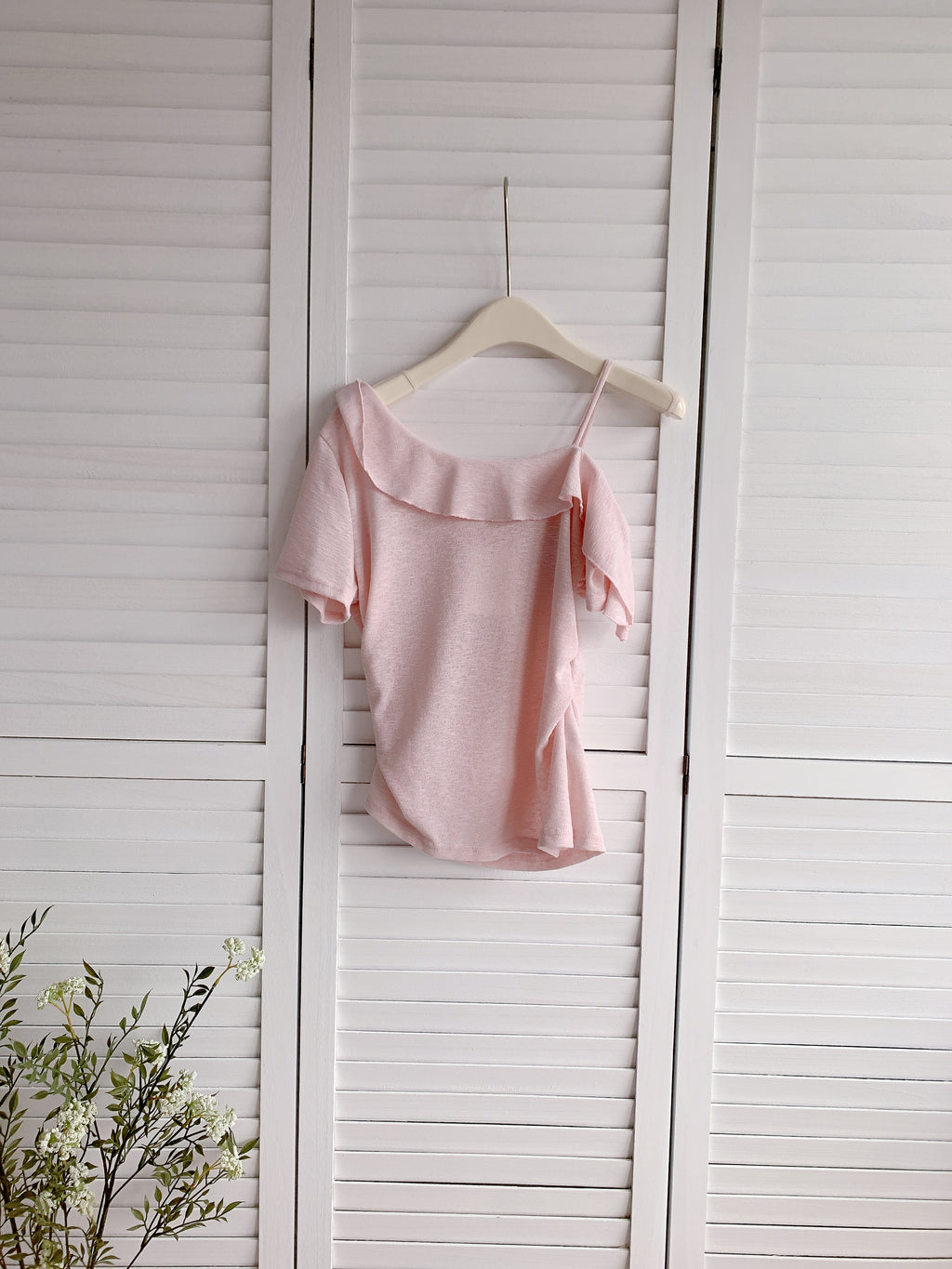 HELLO MILK TEE- 86340  荷葉邊小衫
