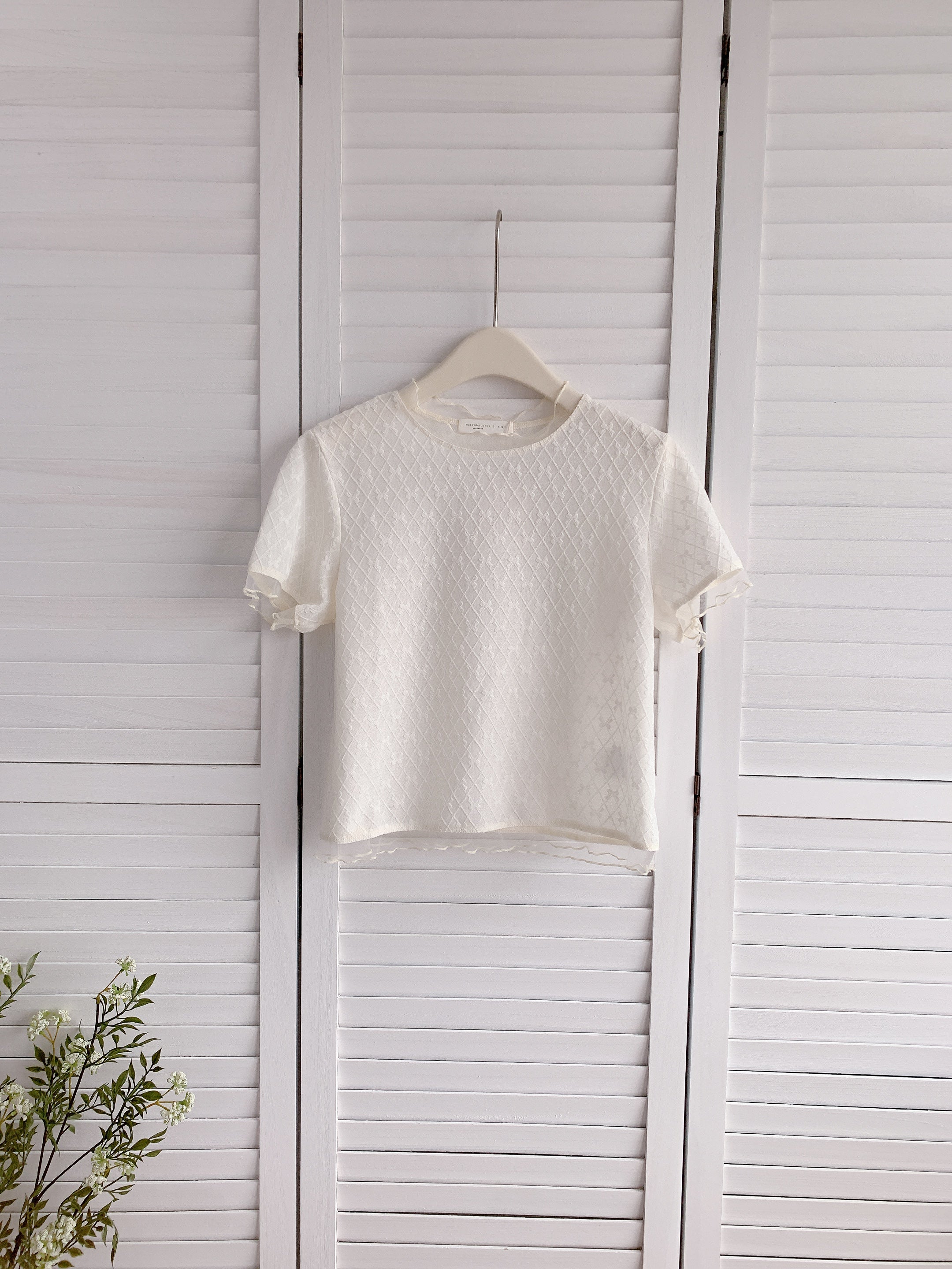 HELLO MILK TEE- 86352  簡約小衫