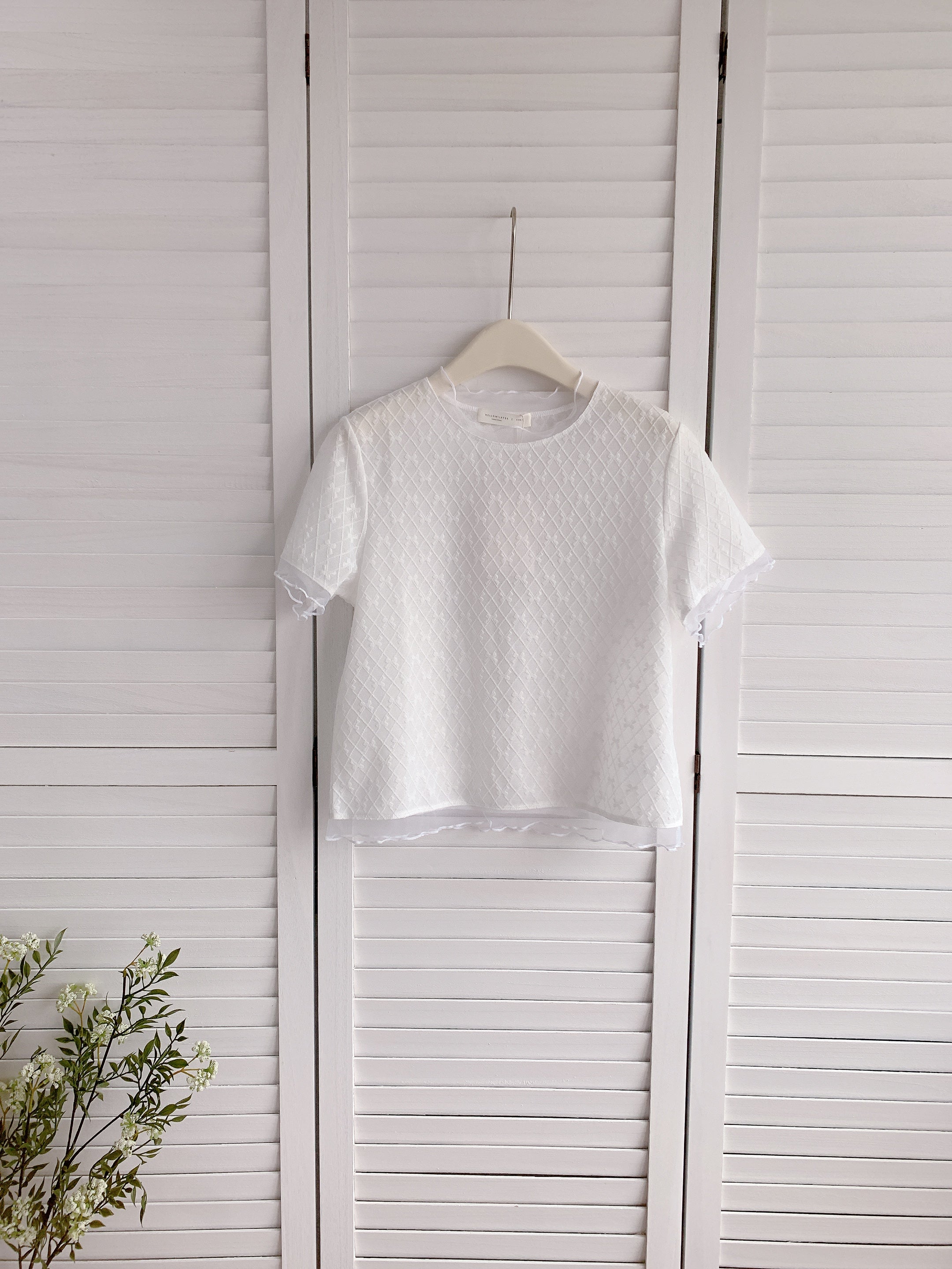 HELLO MILK TEE- 86352  簡約小衫