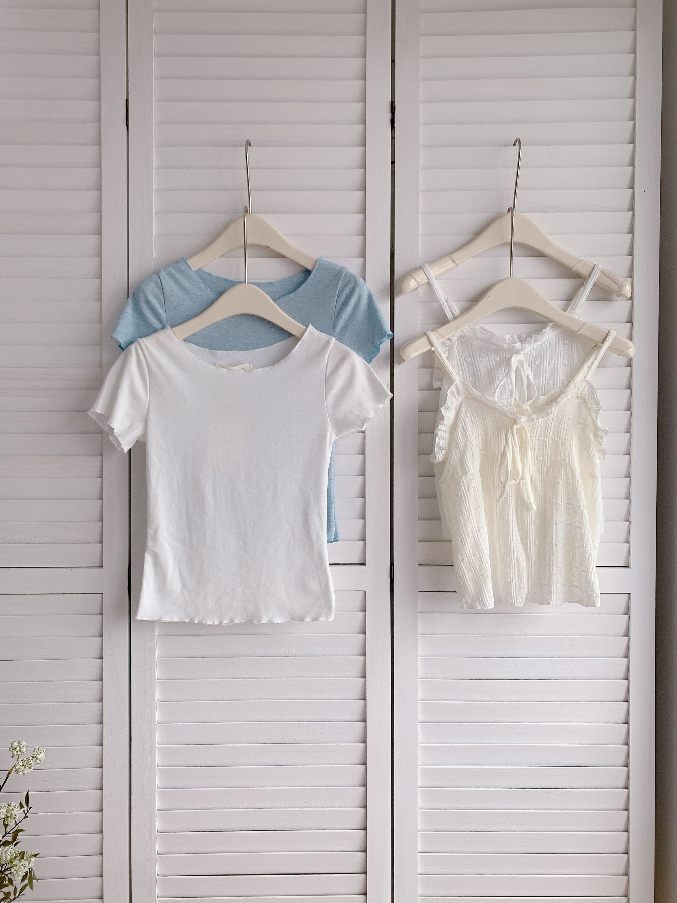 HELLO MILK TEE- 86346  蕾絲兩件套