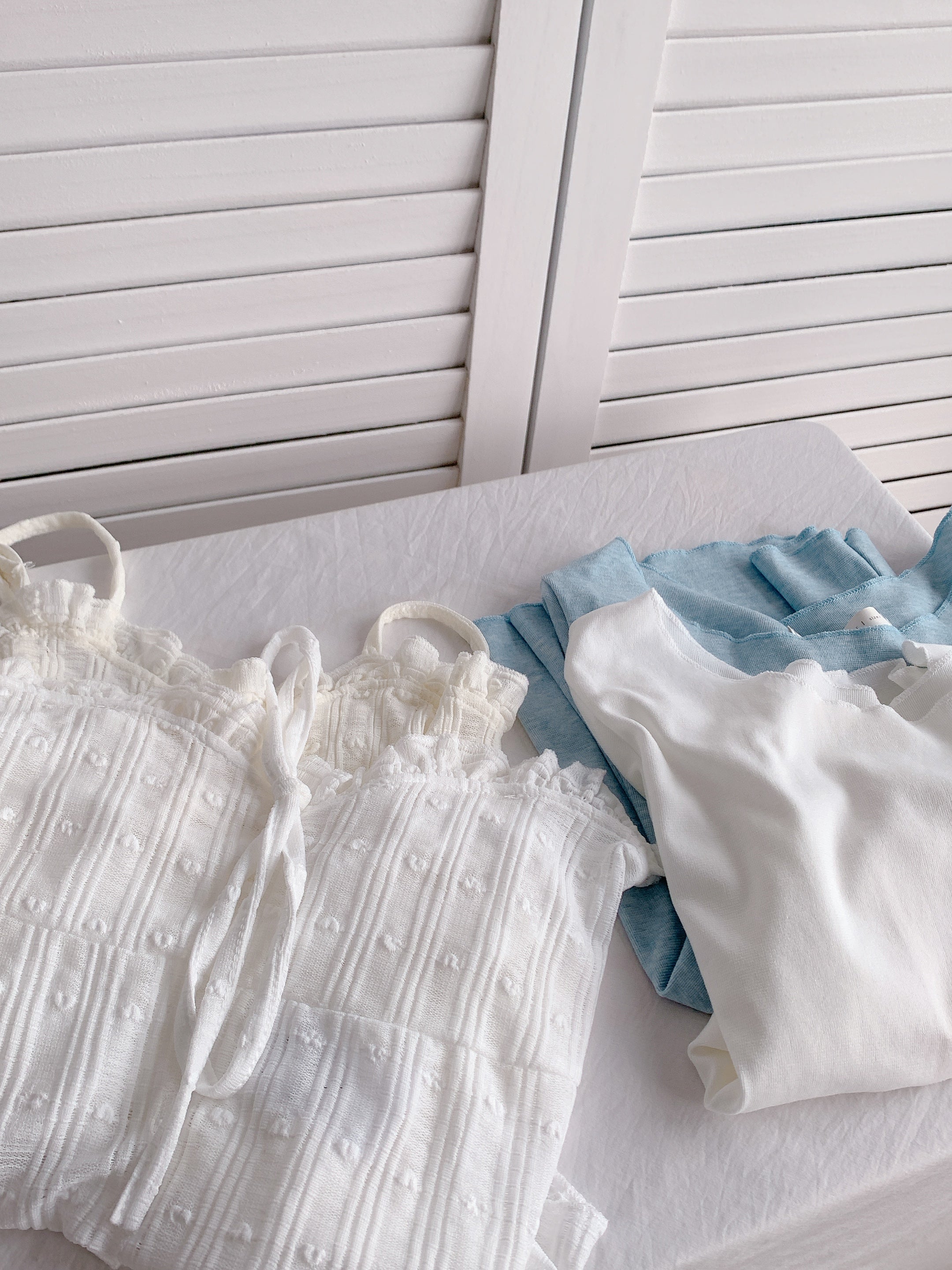HELLO MILK TEE- 86346  蕾絲兩件套