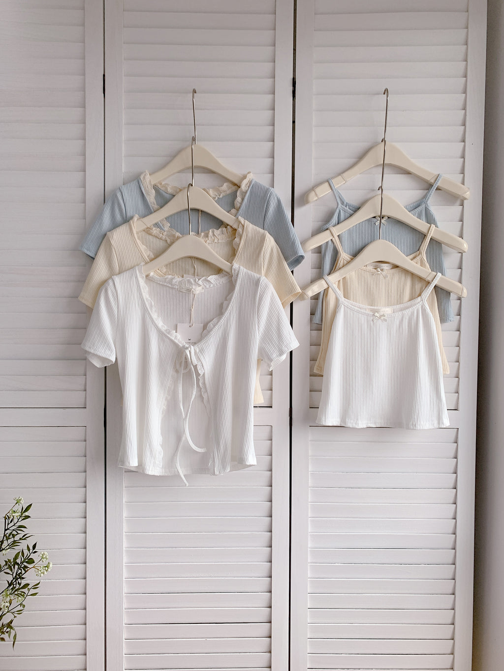 HELLO MILK TEE- 86345  短袖兩件套