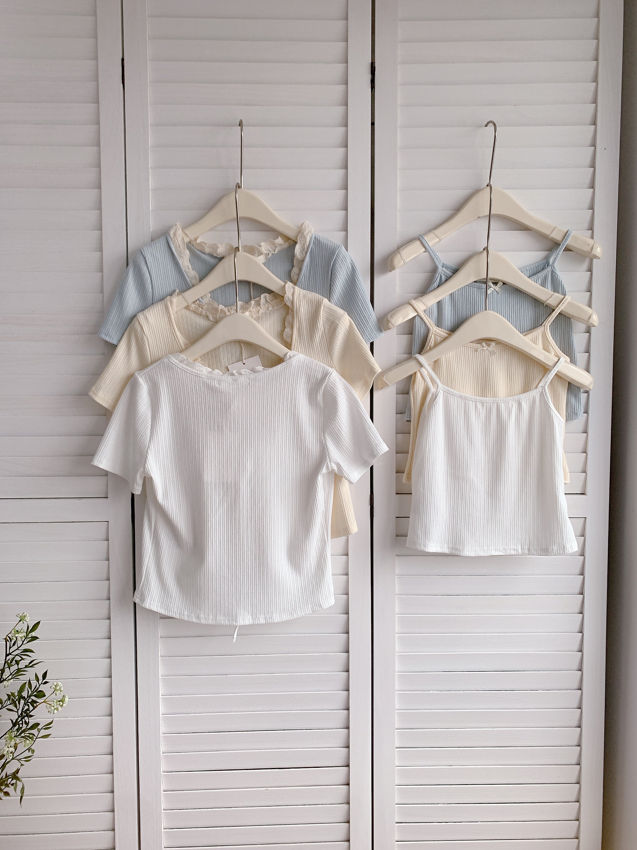 HELLO MILK TEE- 86345  短袖兩件套