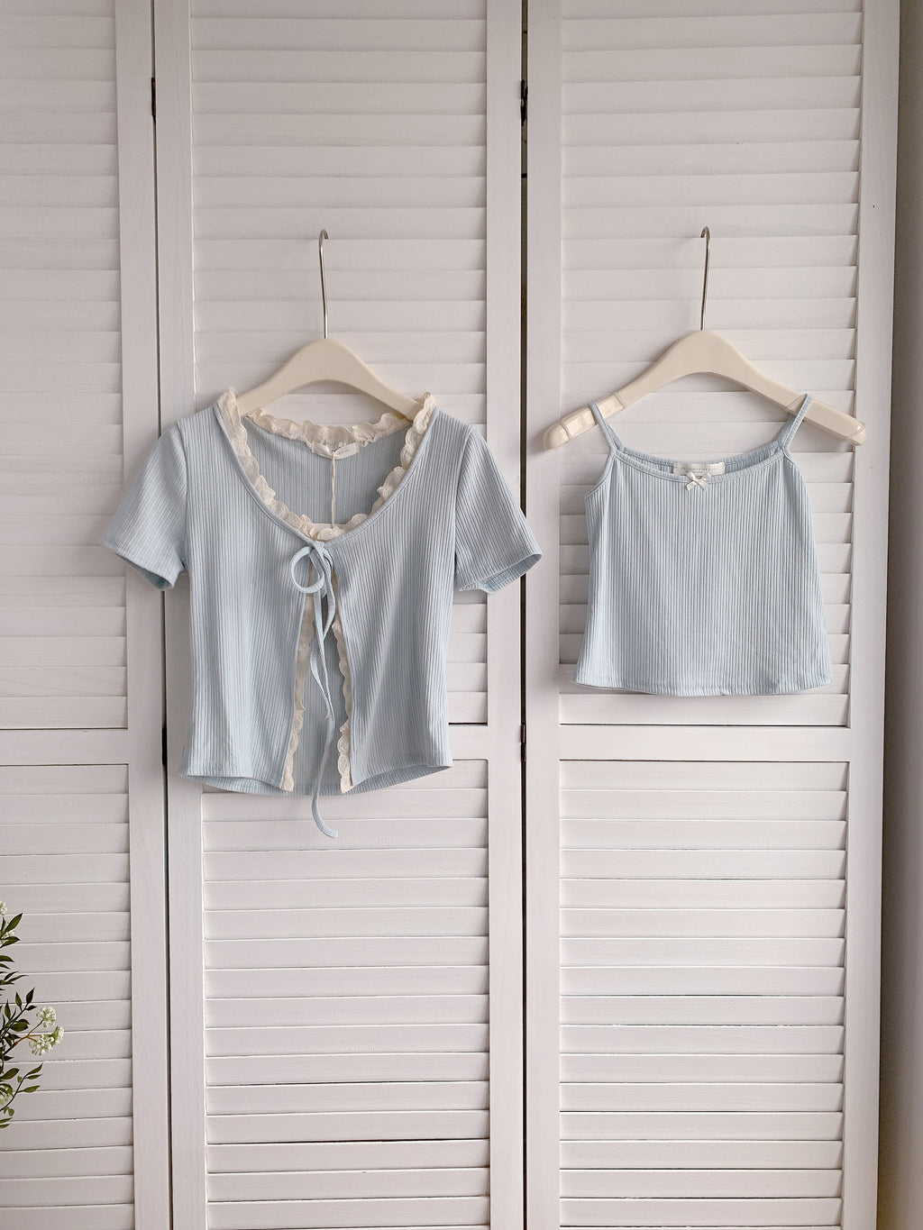 HELLO MILK TEE- 86345  短袖兩件套