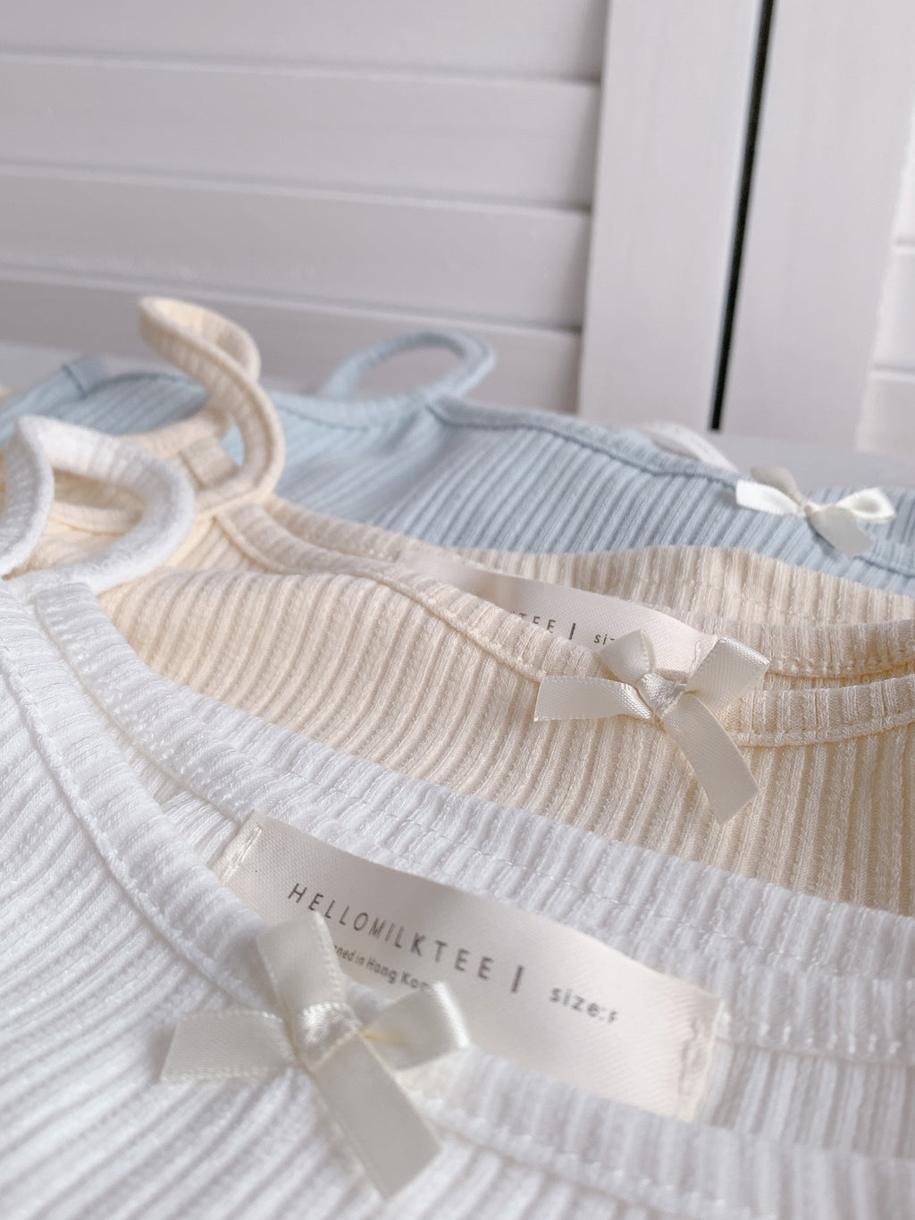 HELLO MILK TEE- 86345  短袖兩件套