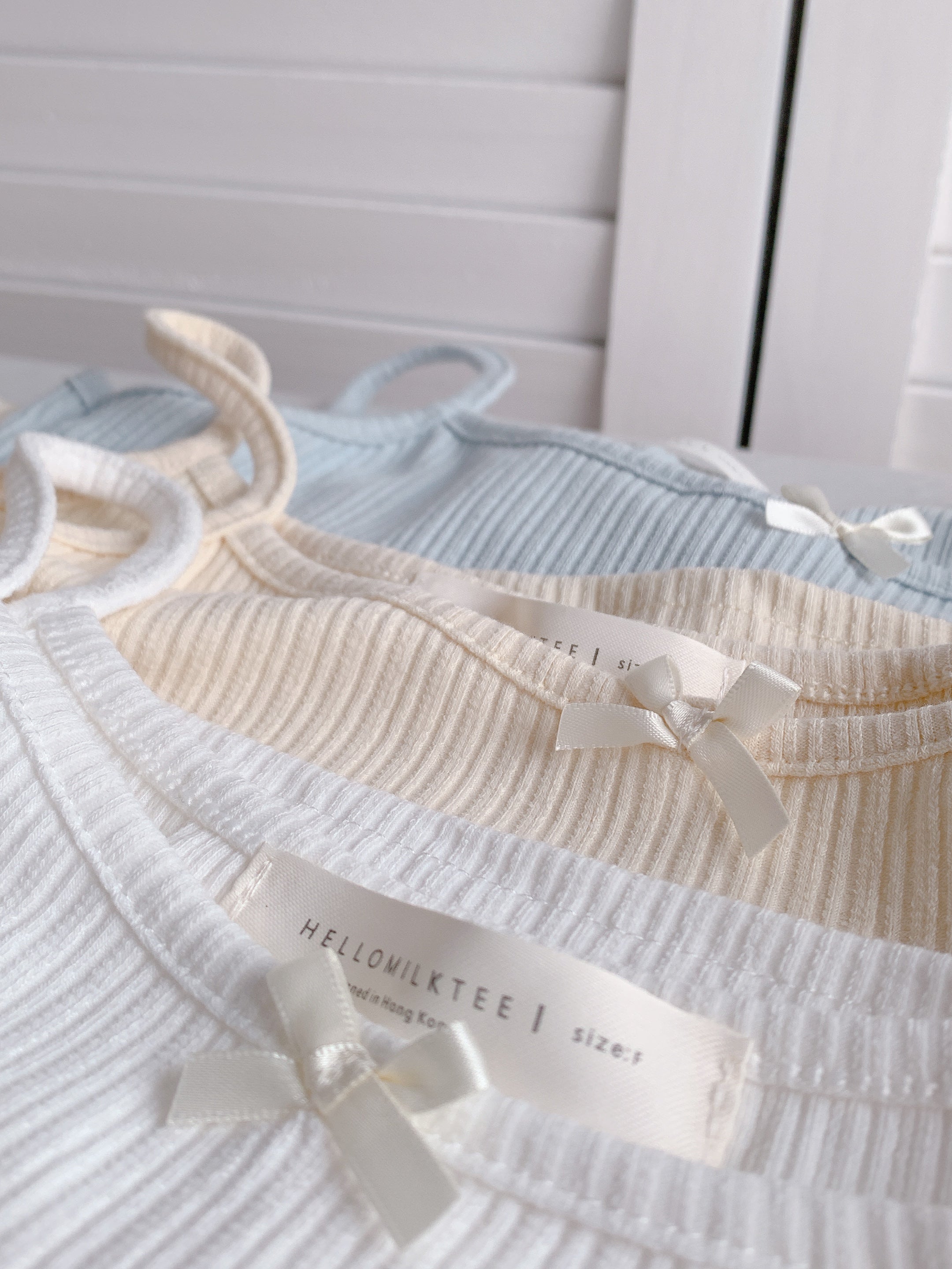 HELLO MILK TEE- 86345  短袖兩件套