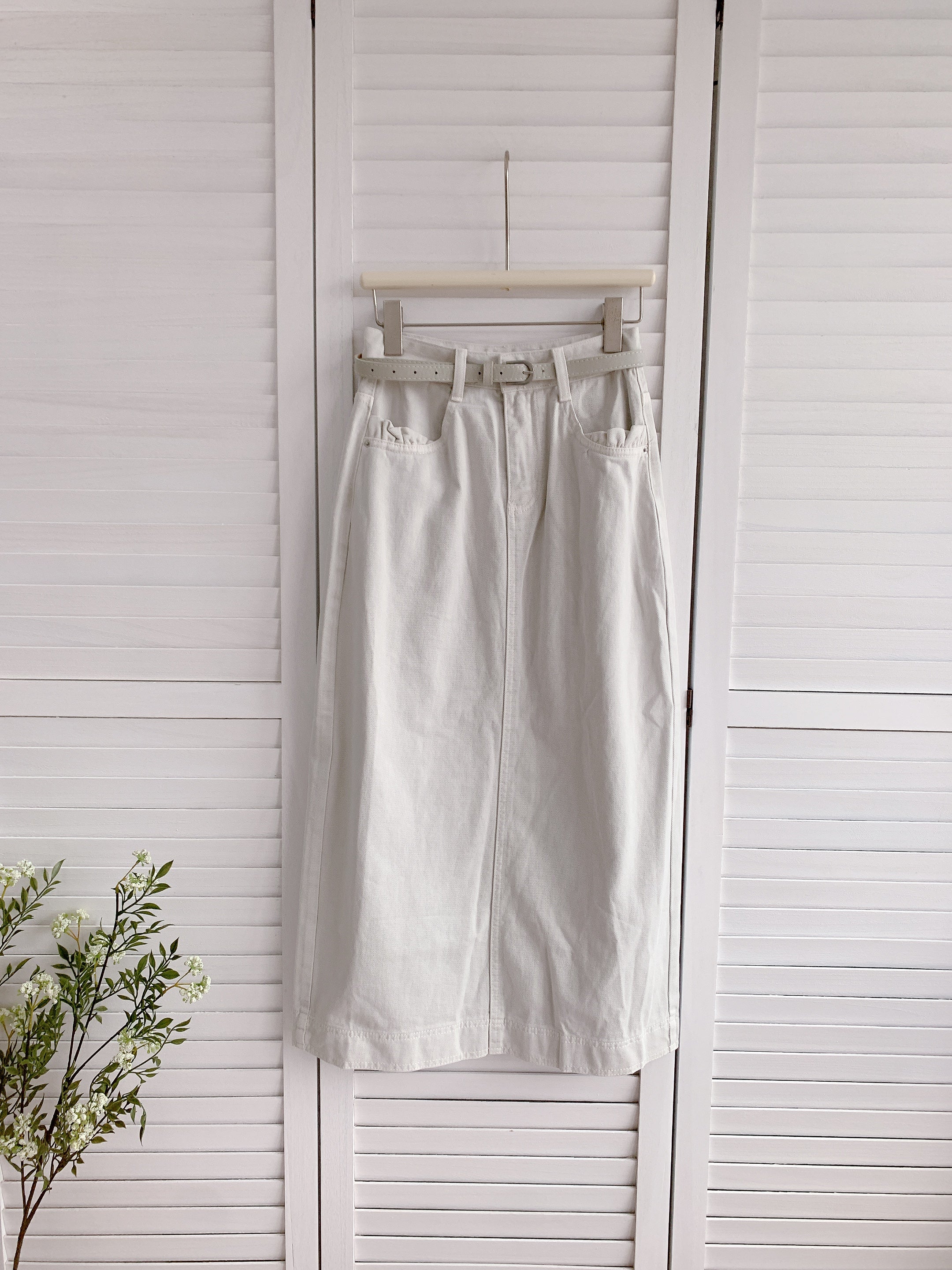 HELLO MILK TEE- 86294  質感半裙