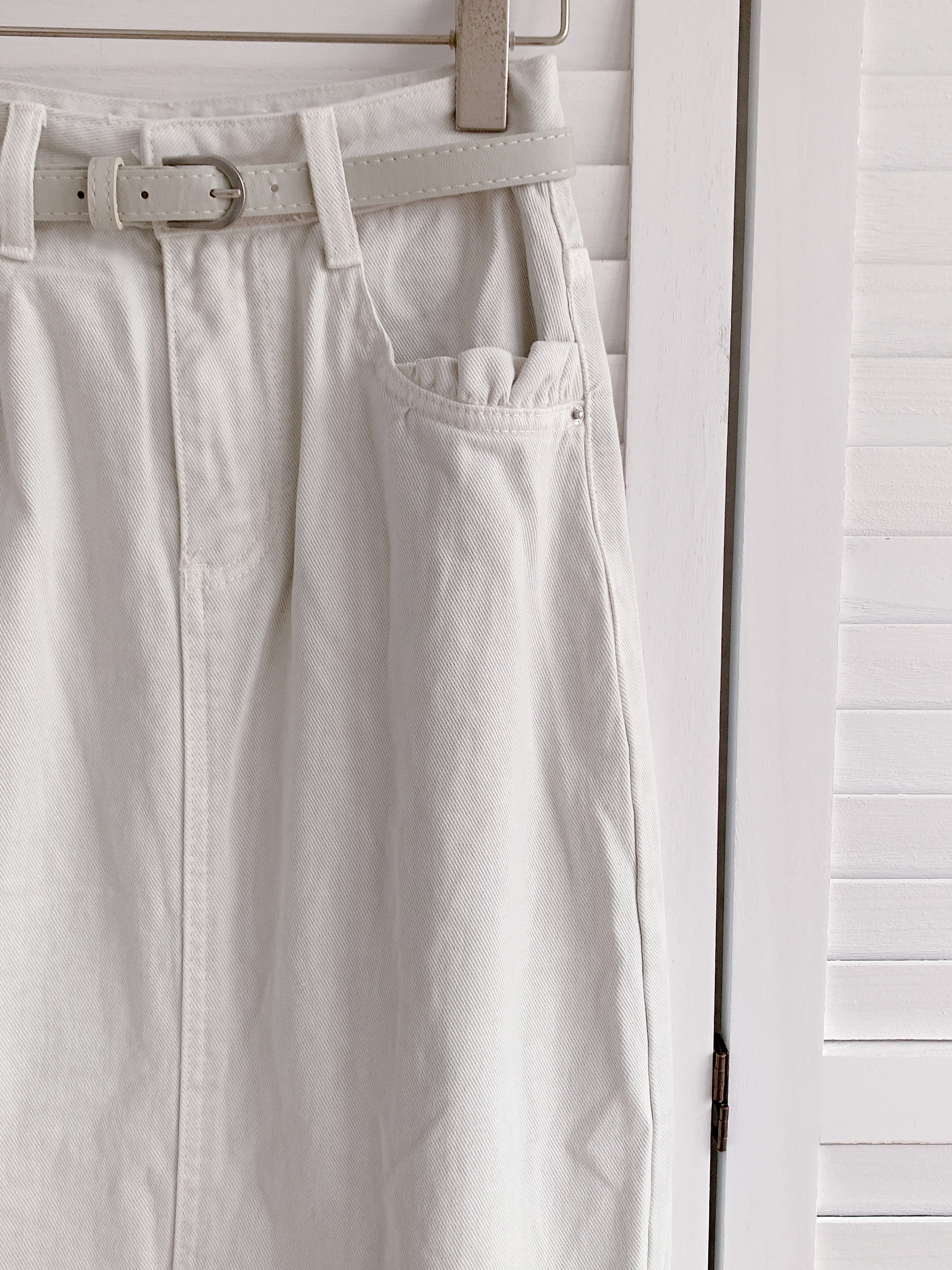 HELLO MILK TEE- 86294  質感半裙