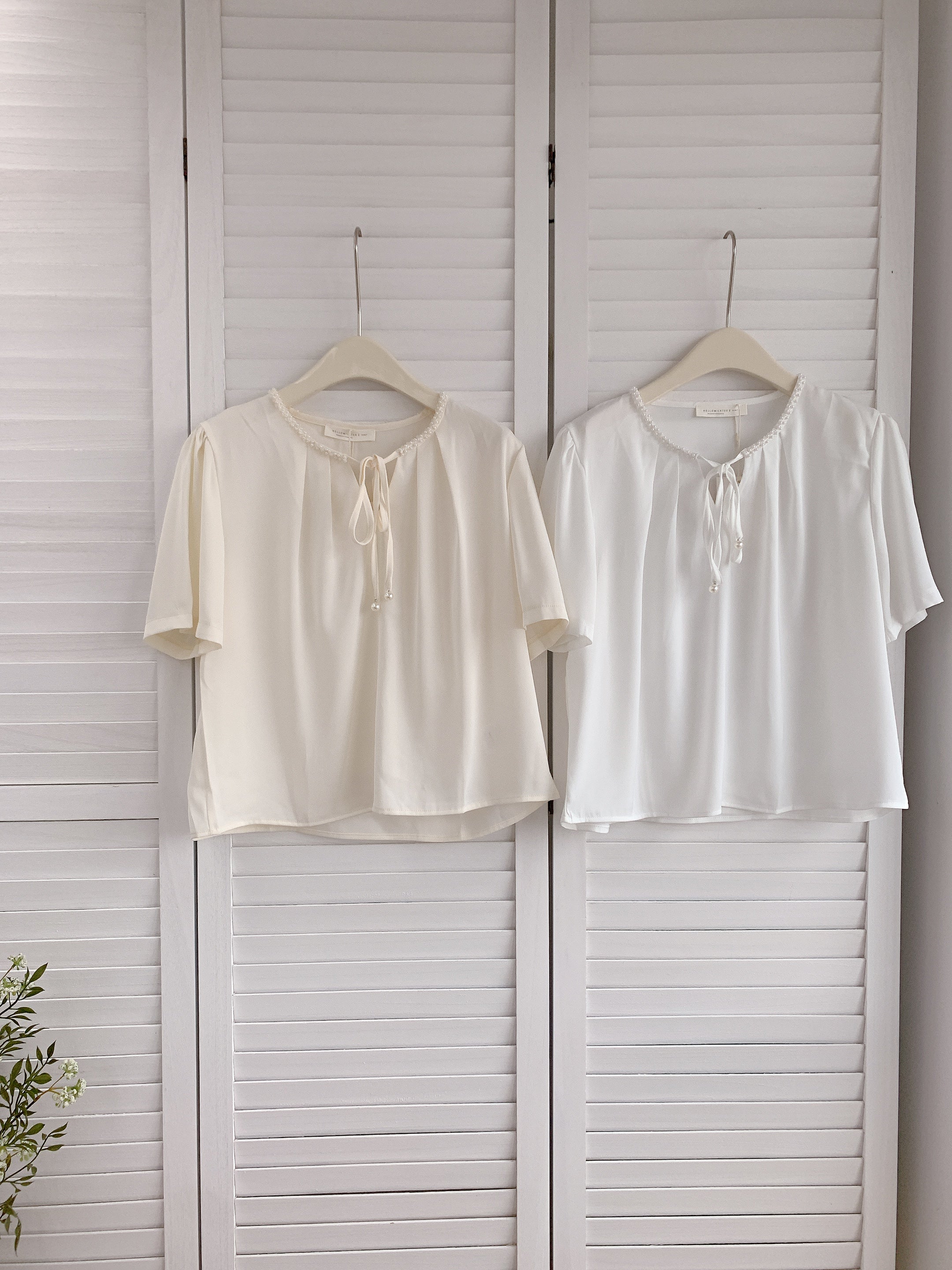 HELLO MILK TEE- 86331  系帶小衫