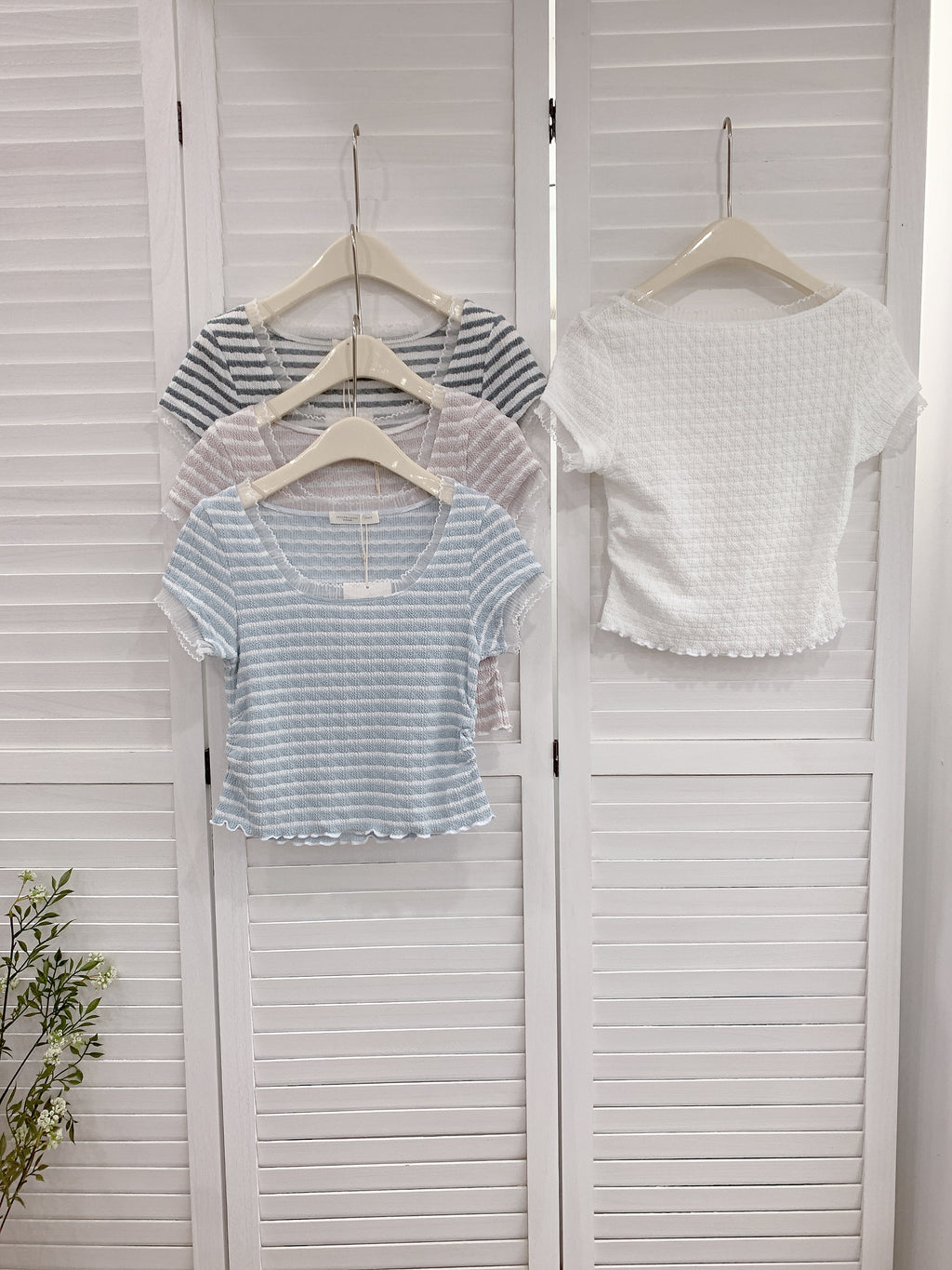 HELLO MILK TEE- 86349  百搭小衫
