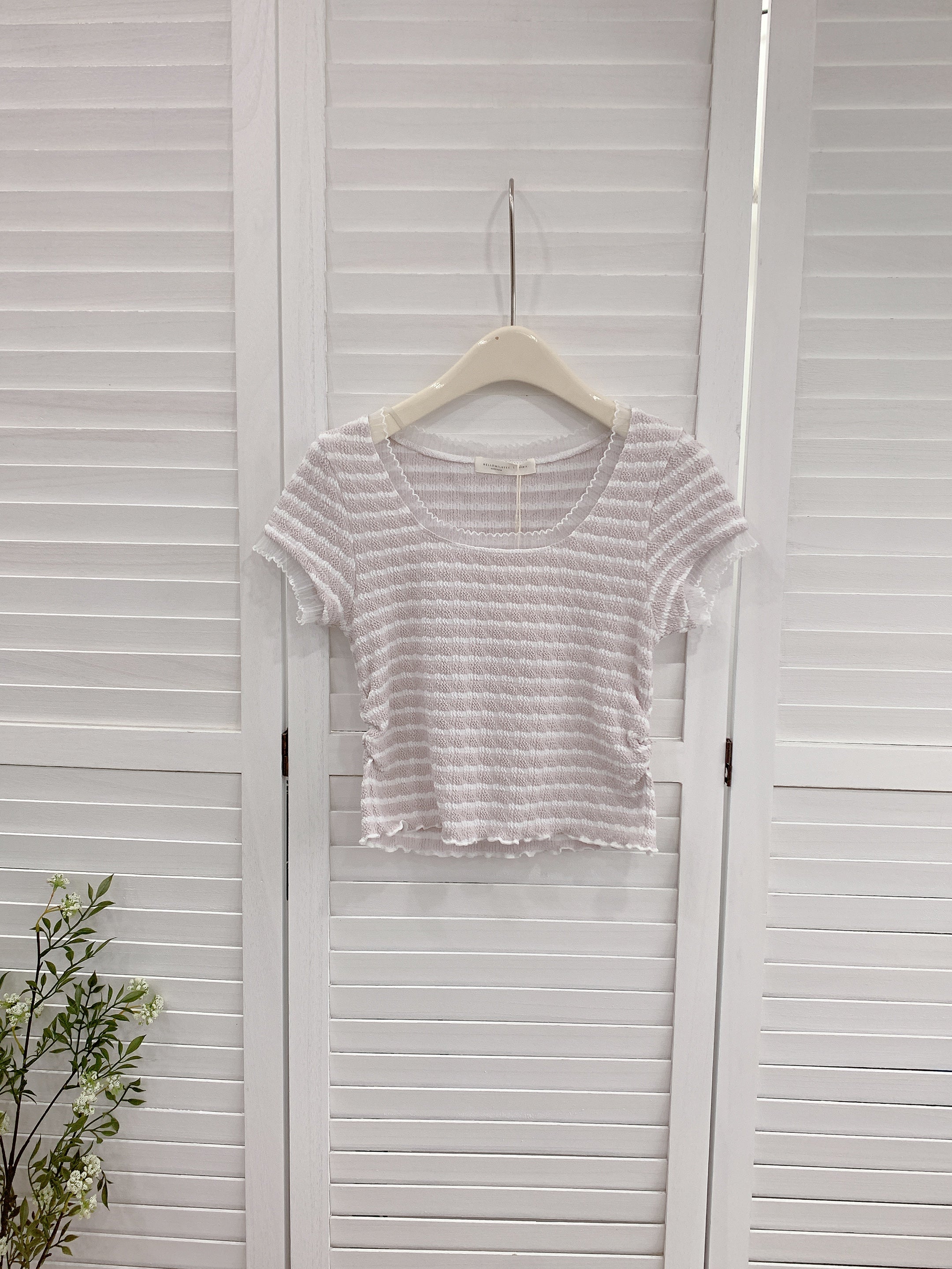 HELLO MILK TEE- 86349  百搭小衫