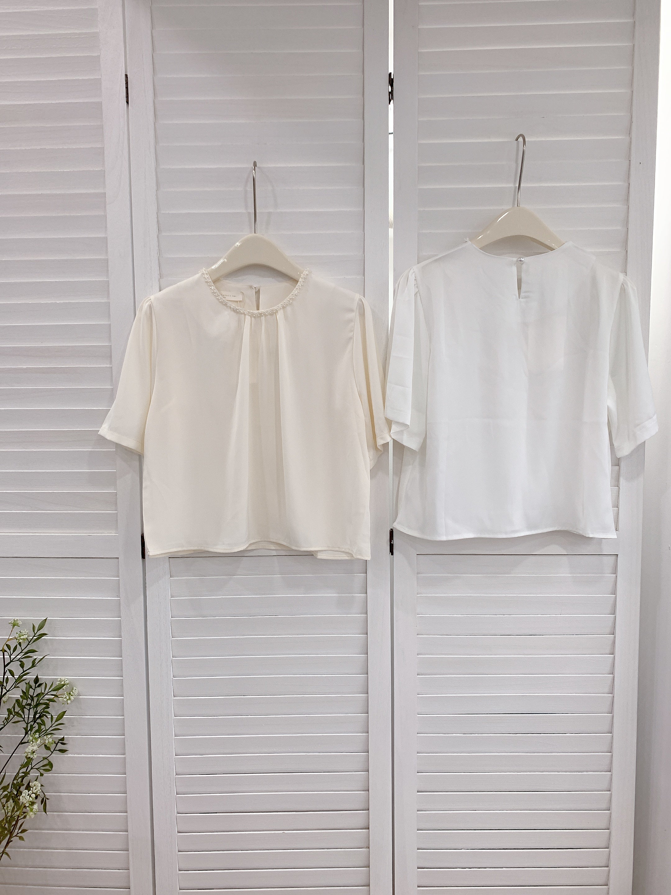 HELLO MILK TEE- 86329  氣質小衫