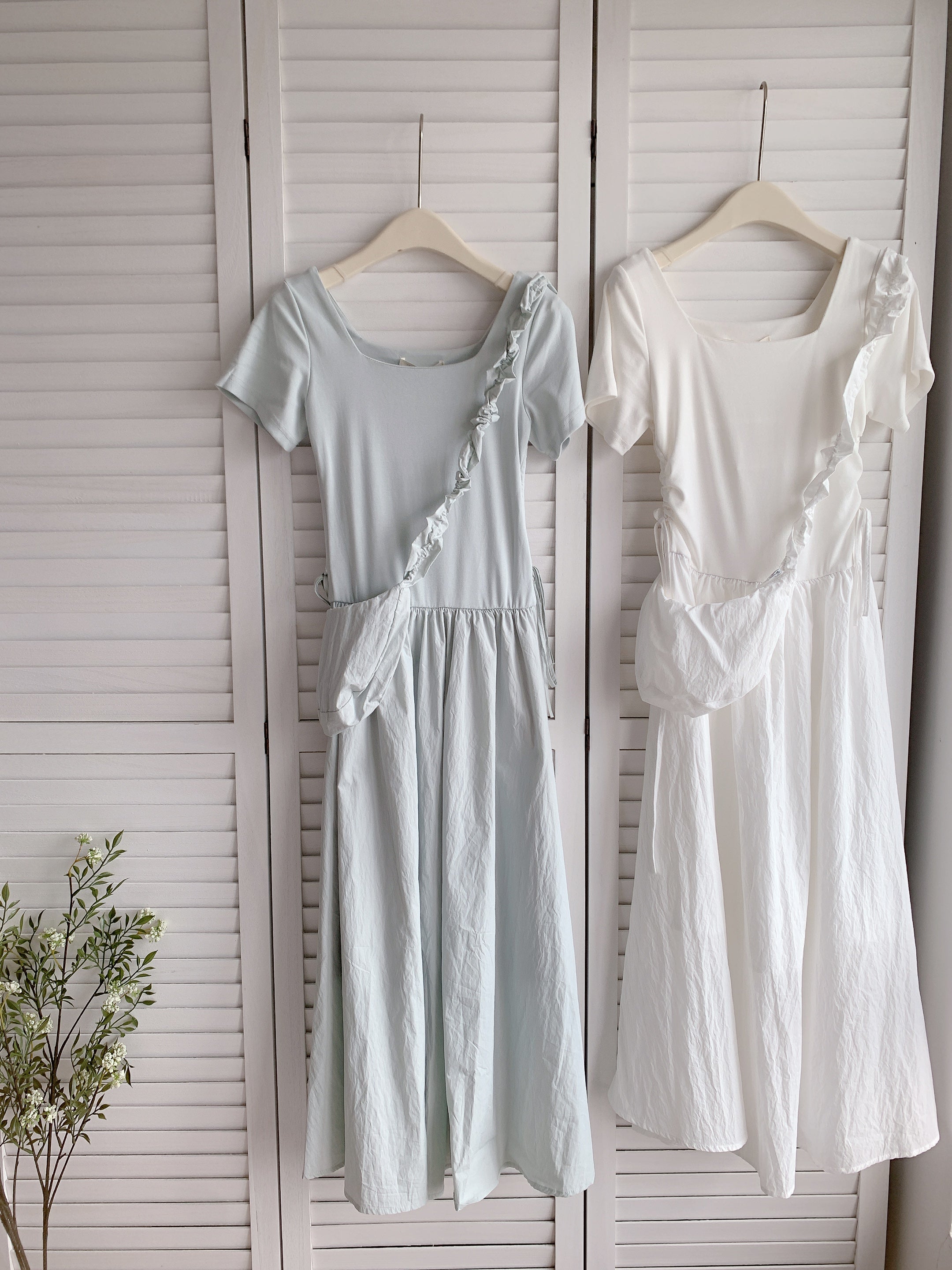 HELLO MILK TEE- 86335  抽繩連衣裙