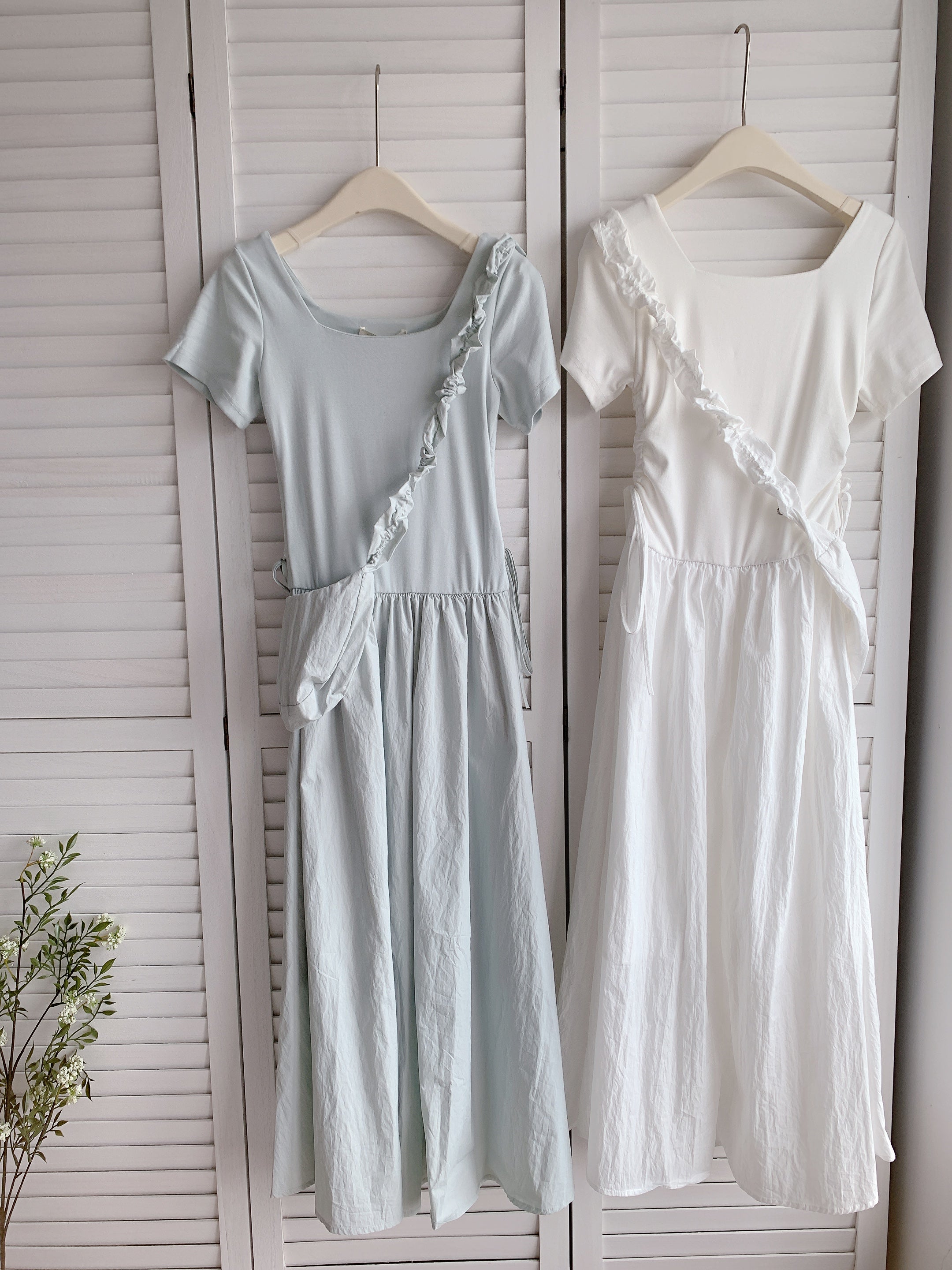 HELLO MILK TEE- 86335  抽繩連衣裙