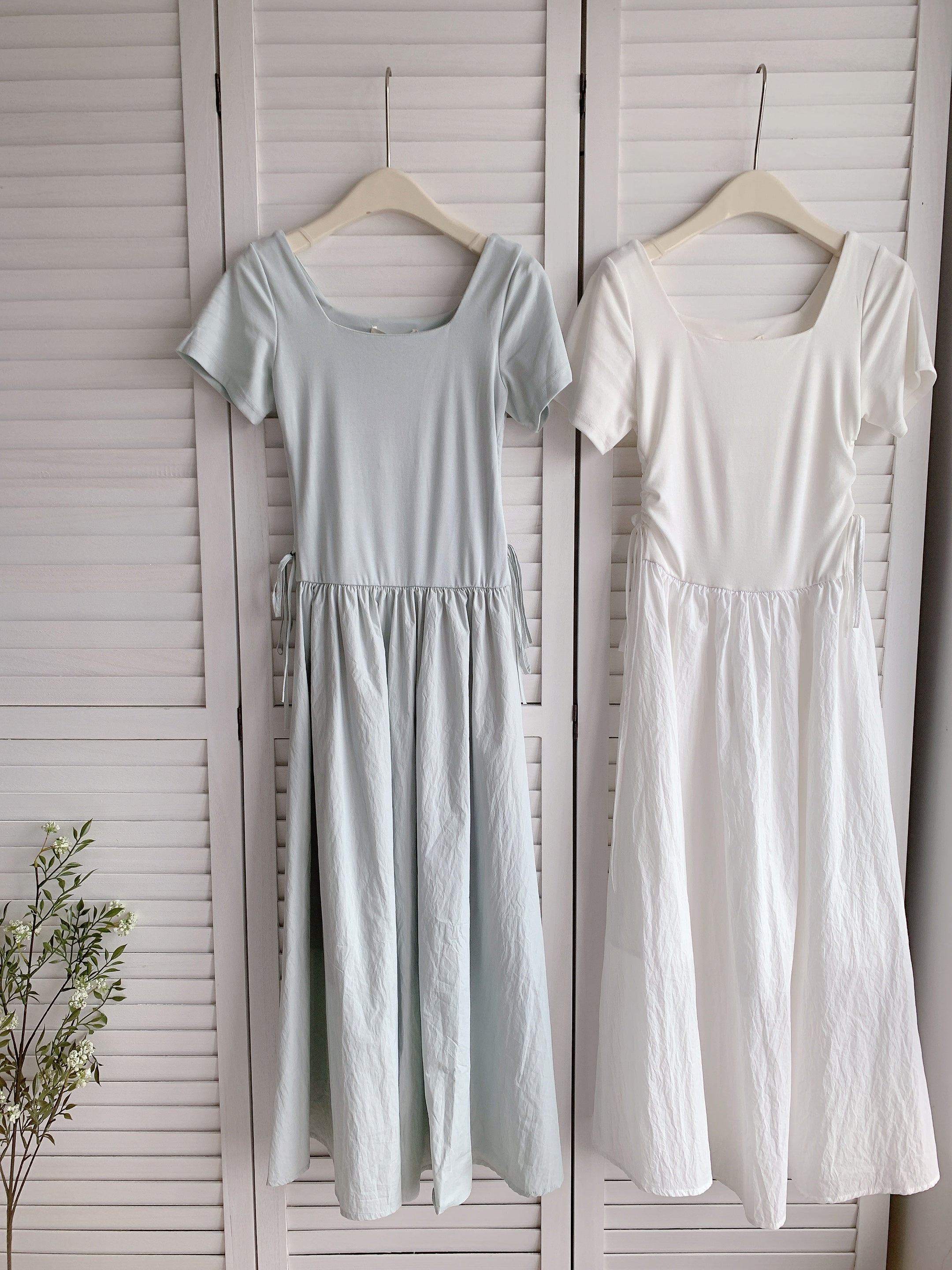 HELLO MILK TEE- 86335  抽繩連衣裙