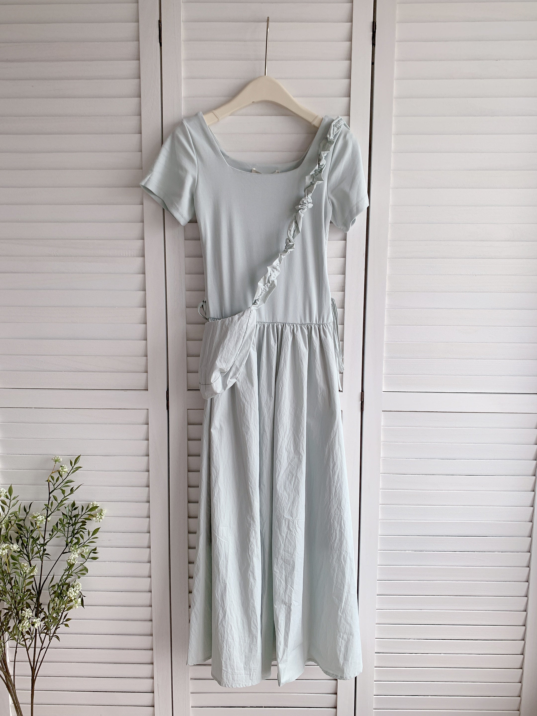 HELLO MILK TEE- 86335  抽繩連衣裙