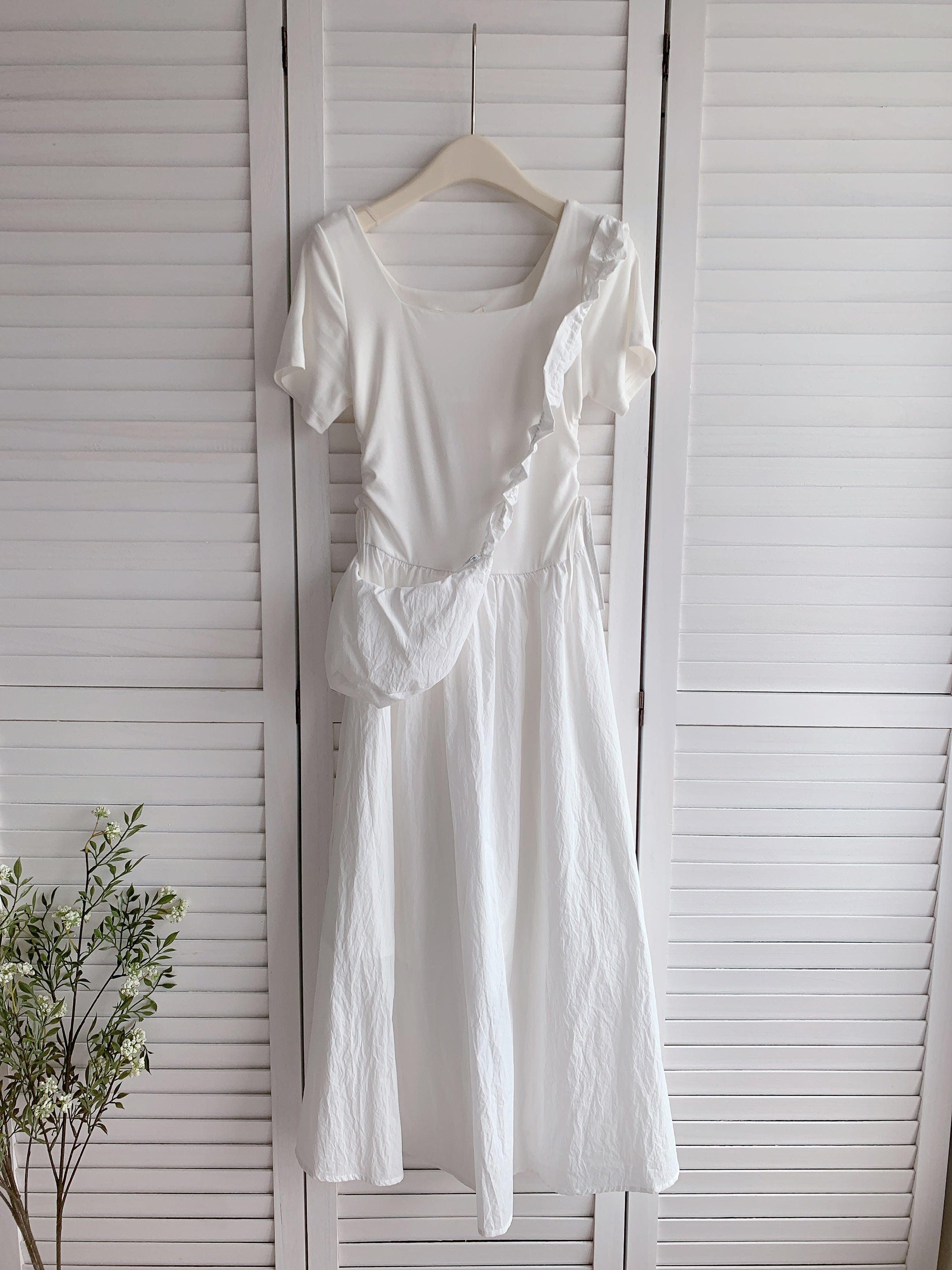 HELLO MILK TEE- 86335  抽繩連衣裙