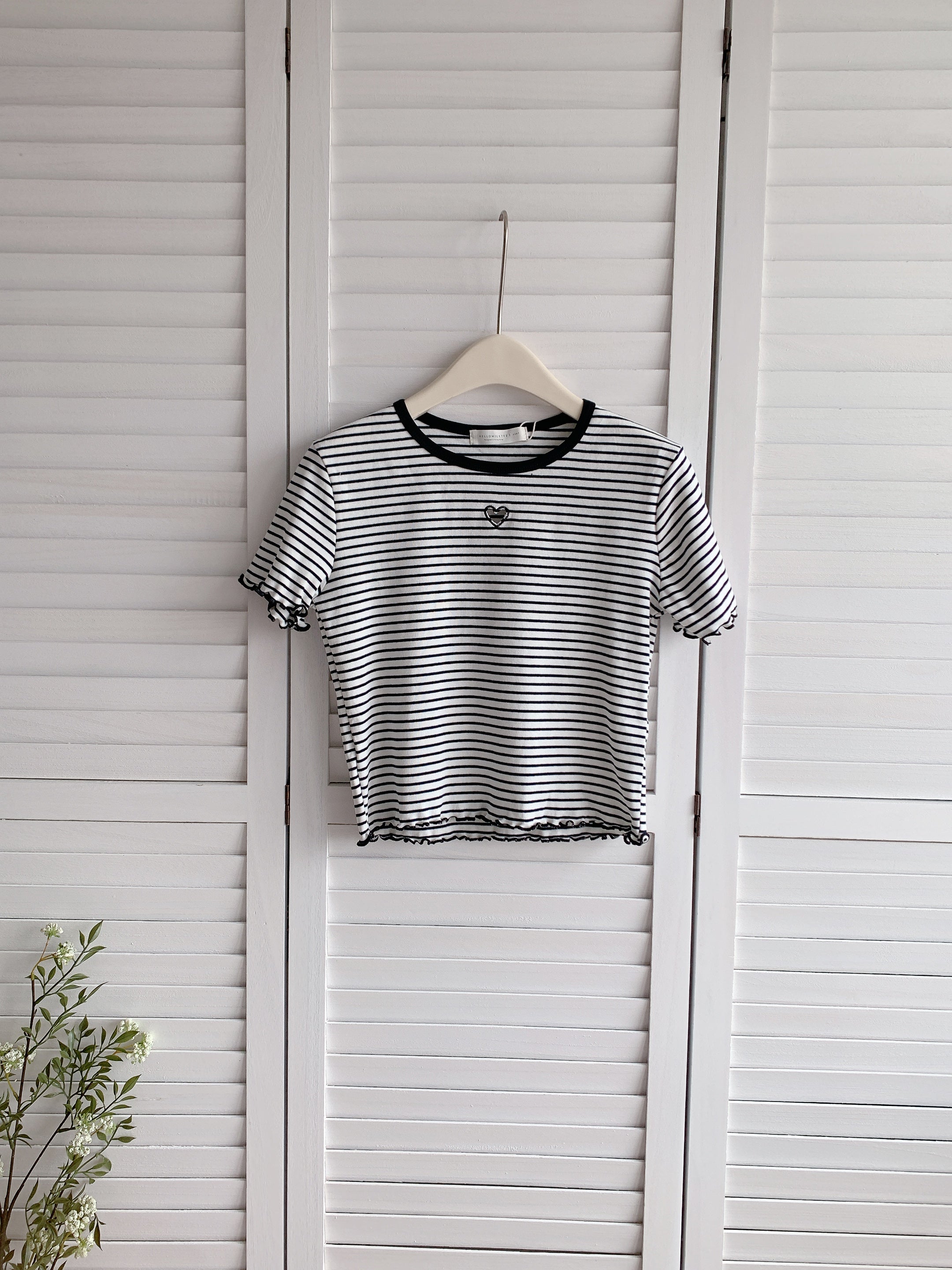 HELLO MILK TEE- 86385  百搭小衫