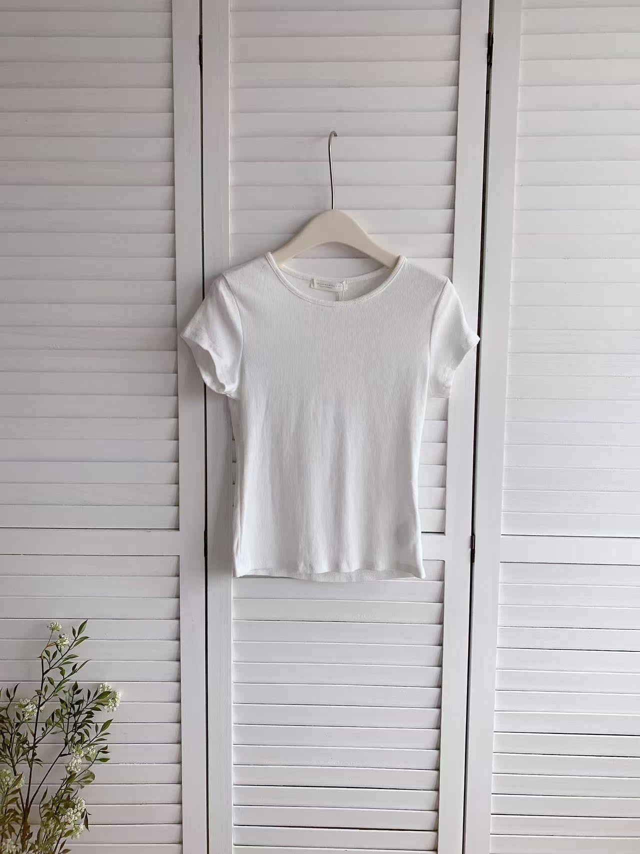 HELLO MILK TEE- 86380 坑條短袖