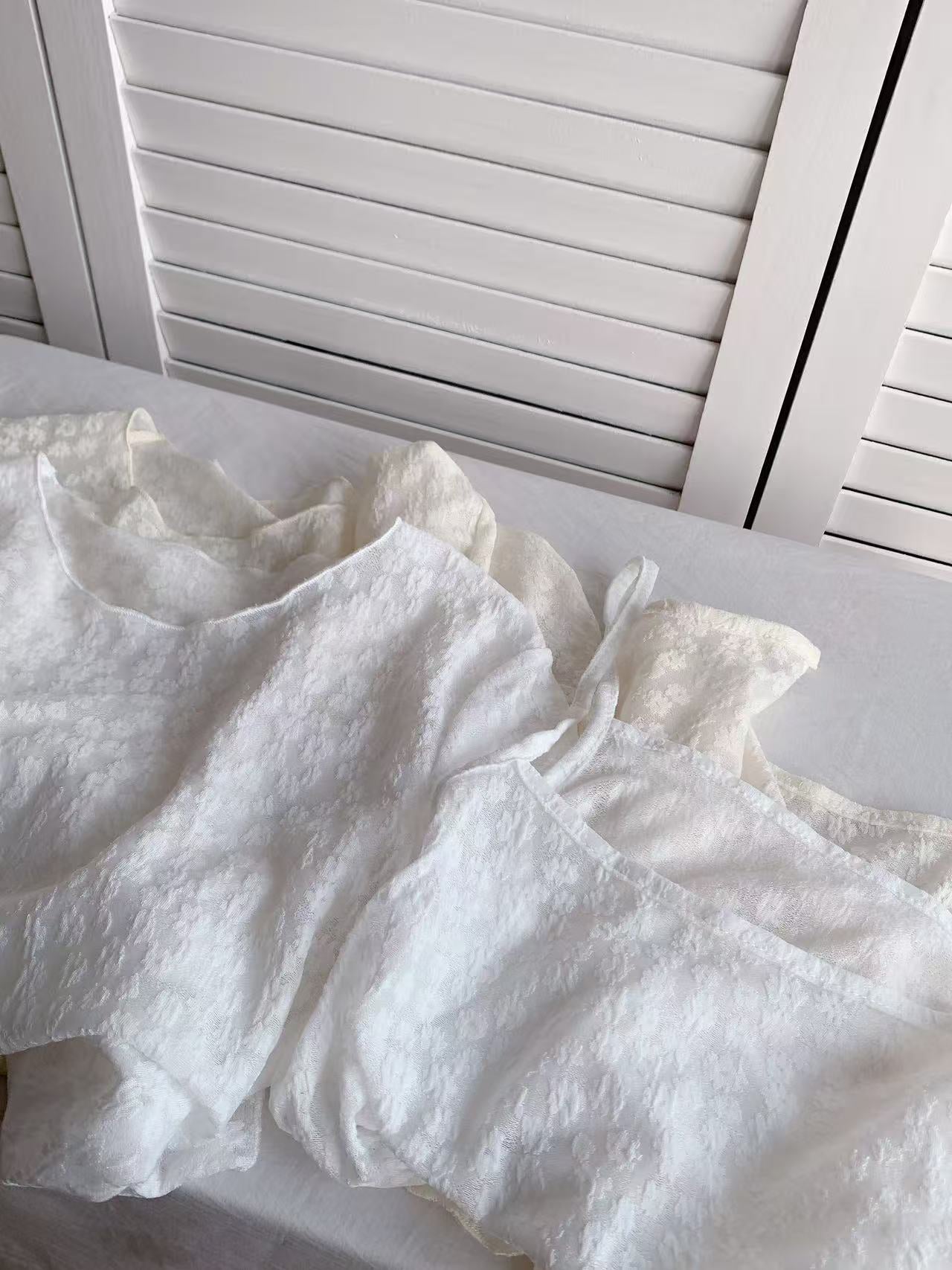 HELLO MILK TEE- 86375 蕾絲套裝