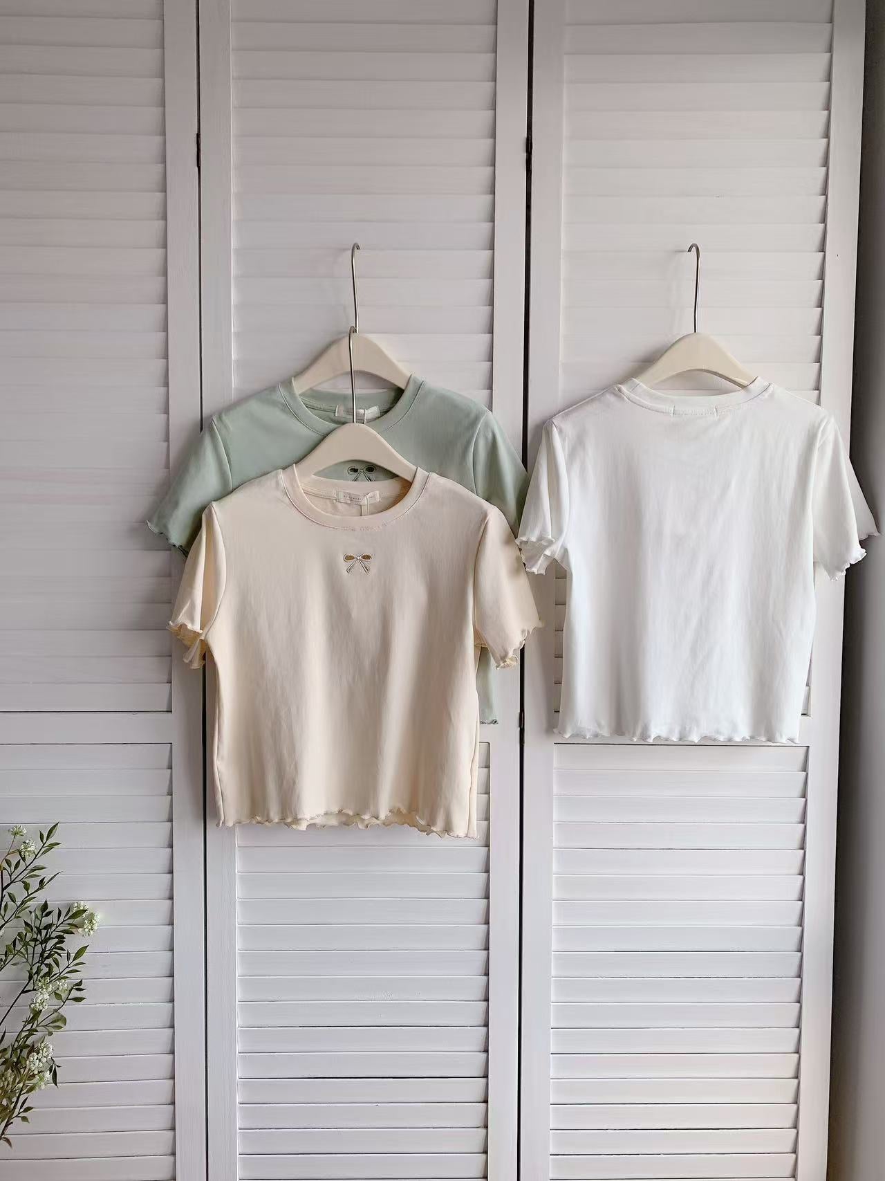 HELLO MILK TEE- 86386 純色小衫