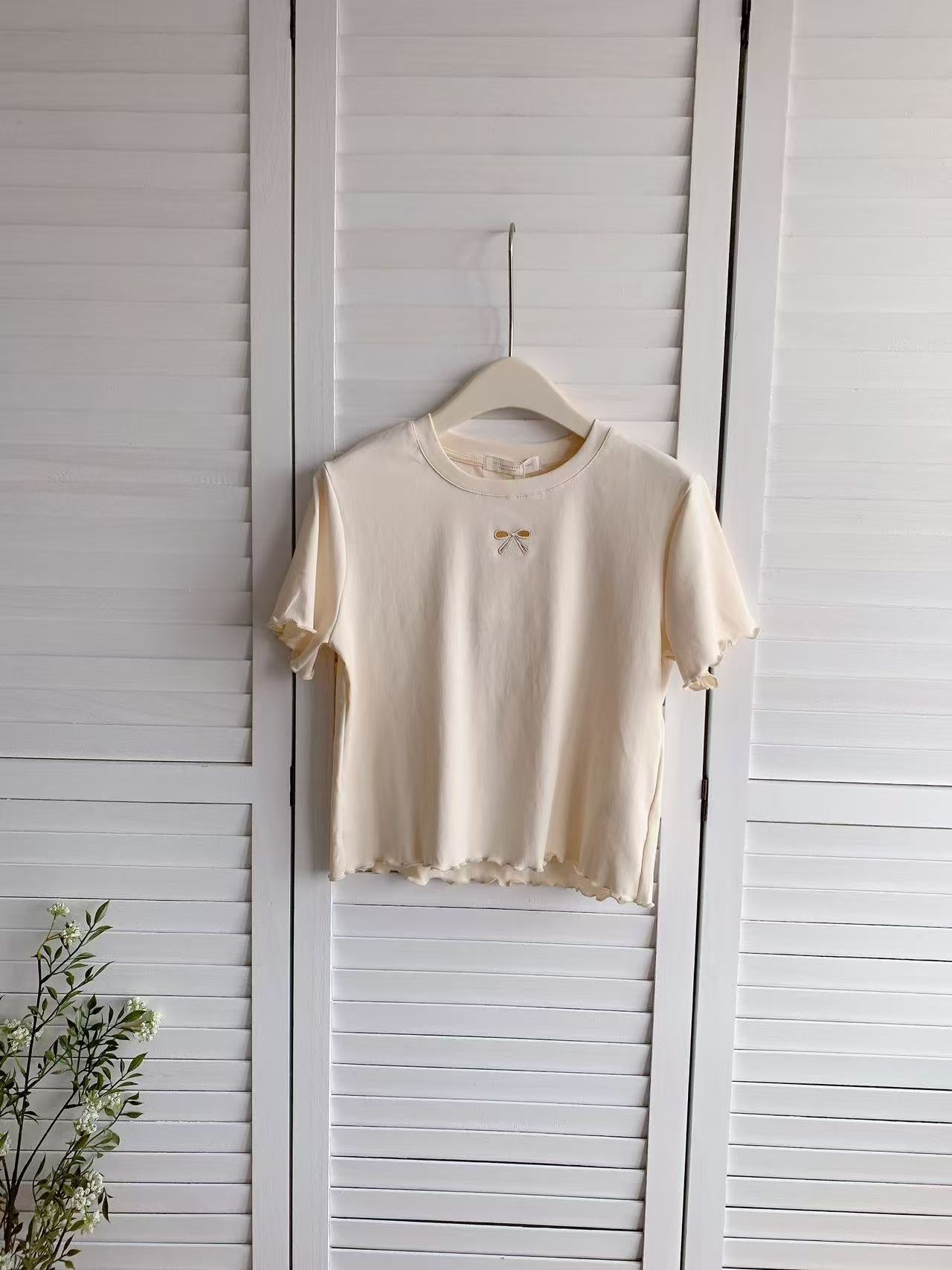 HELLO MILK TEE- 86386 純色小衫