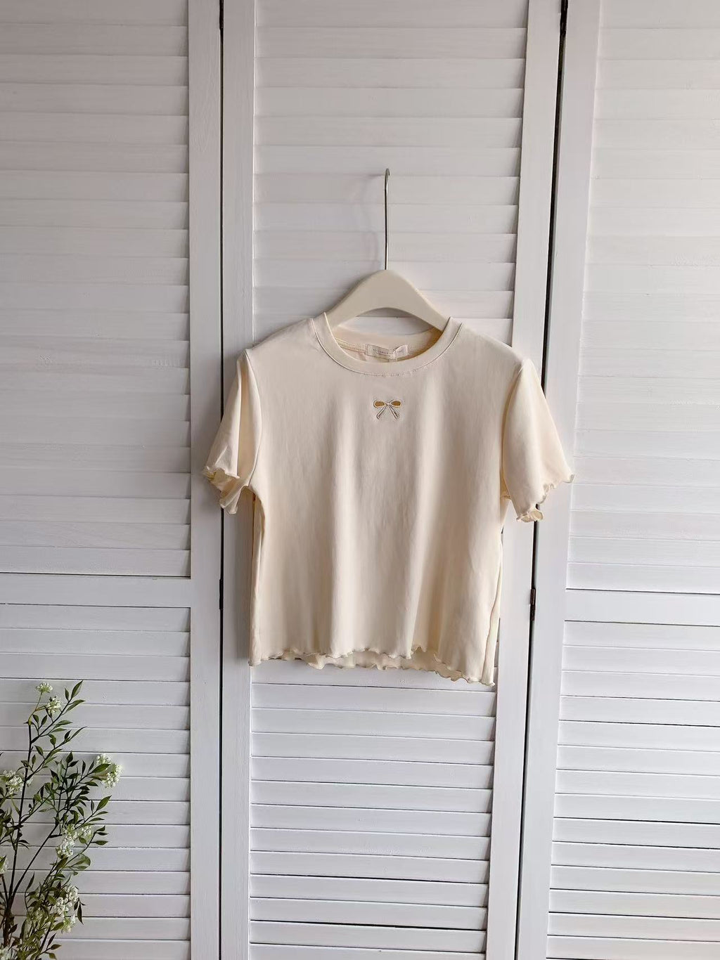 HELLO MILK TEE- 86386 純色小衫