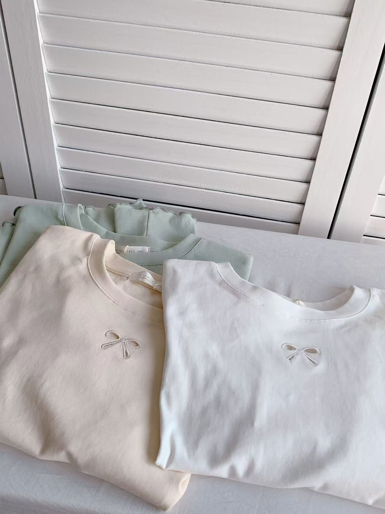 HELLO MILK TEE- 86386 純色小衫