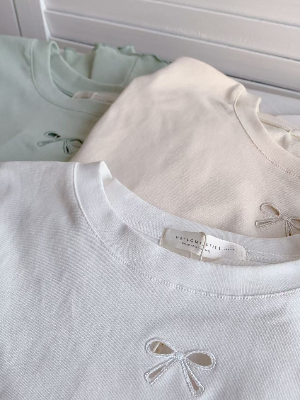 HELLO MILK TEE- 86386 純色小衫
