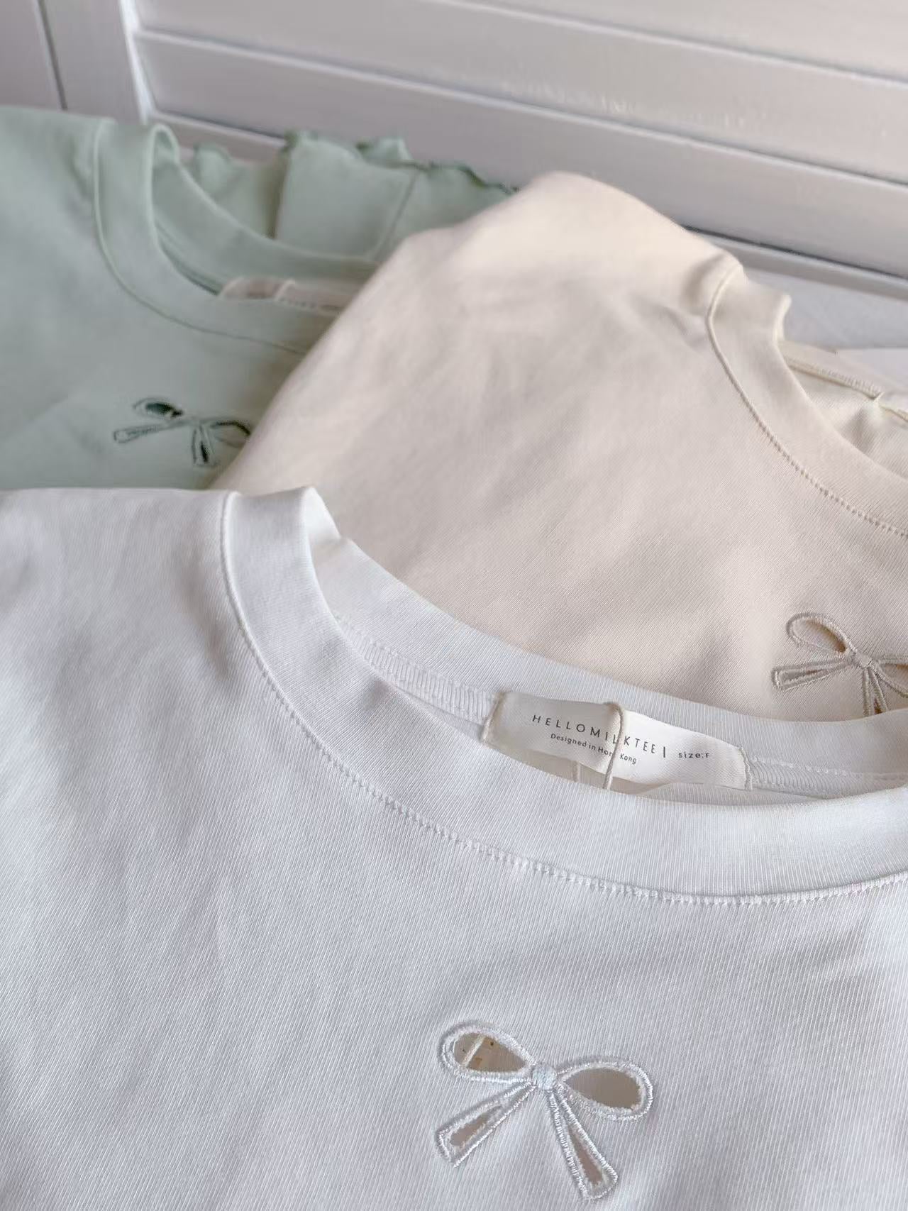 HELLO MILK TEE- 86386 純色小衫