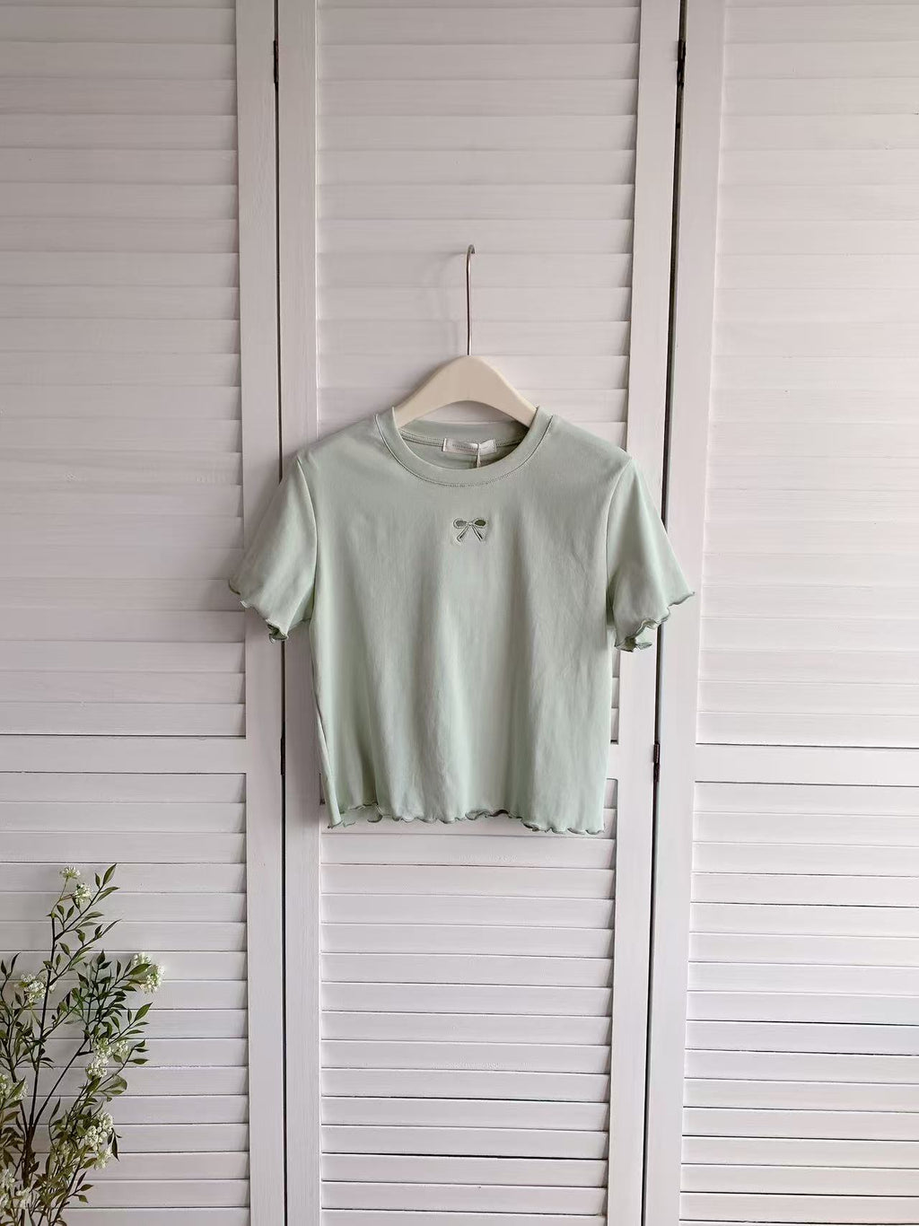 HELLO MILK TEE- 86386 純色小衫