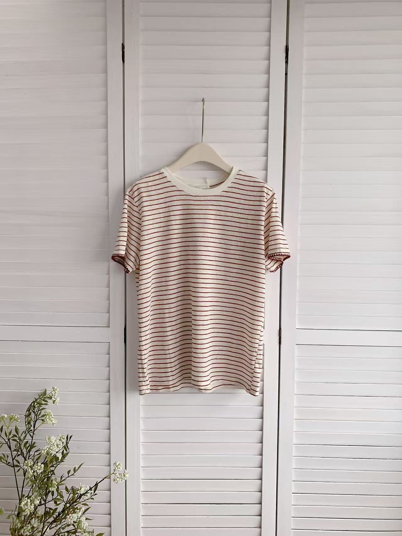 HELLO MILK TEE- 86399 條紋小衫
