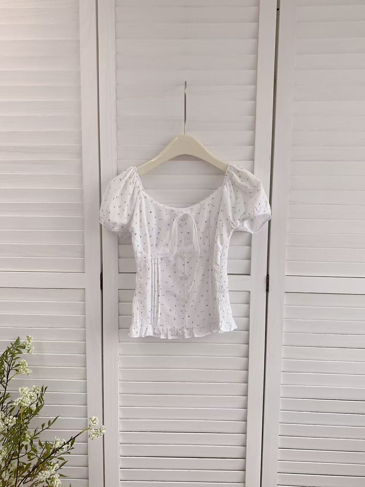 HELLO MILK TEE- 86446 法式小衫