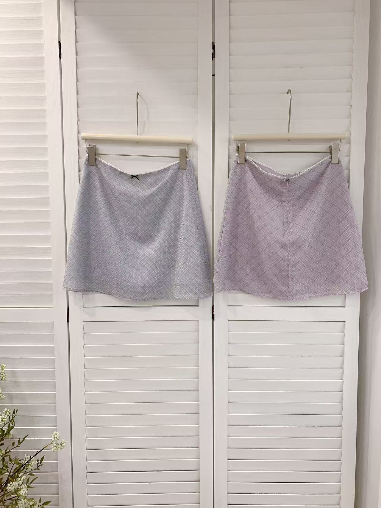 HELLO MILK TEE- 86364 格子半裙