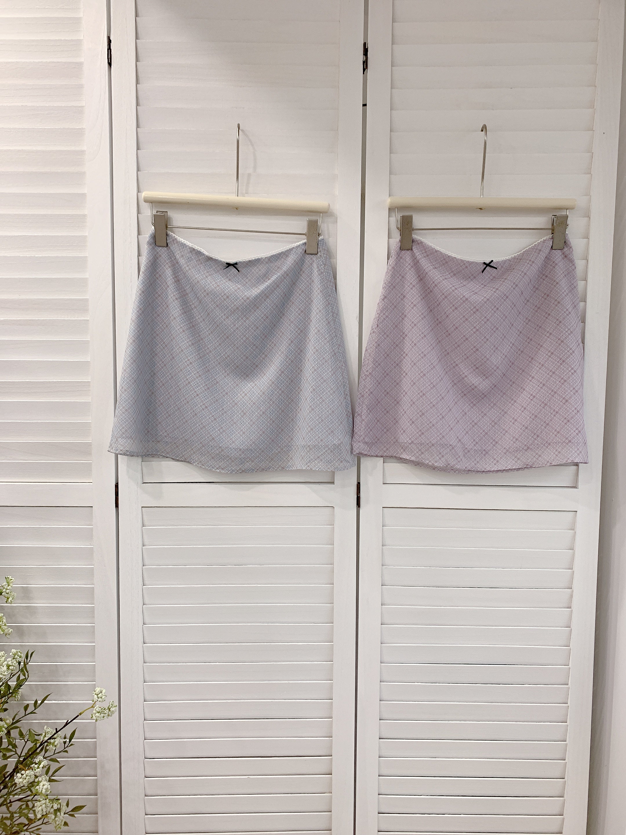 HELLO MILK TEE- 86364 格子半裙