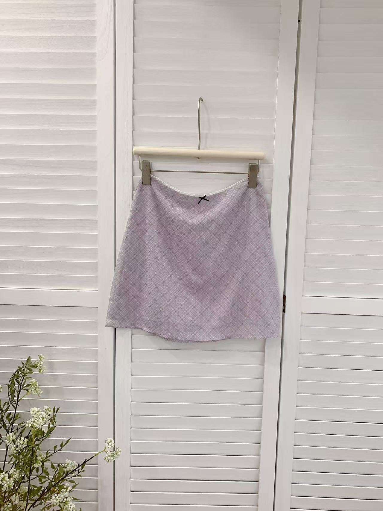 HELLO MILK TEE- 86364 格子半裙