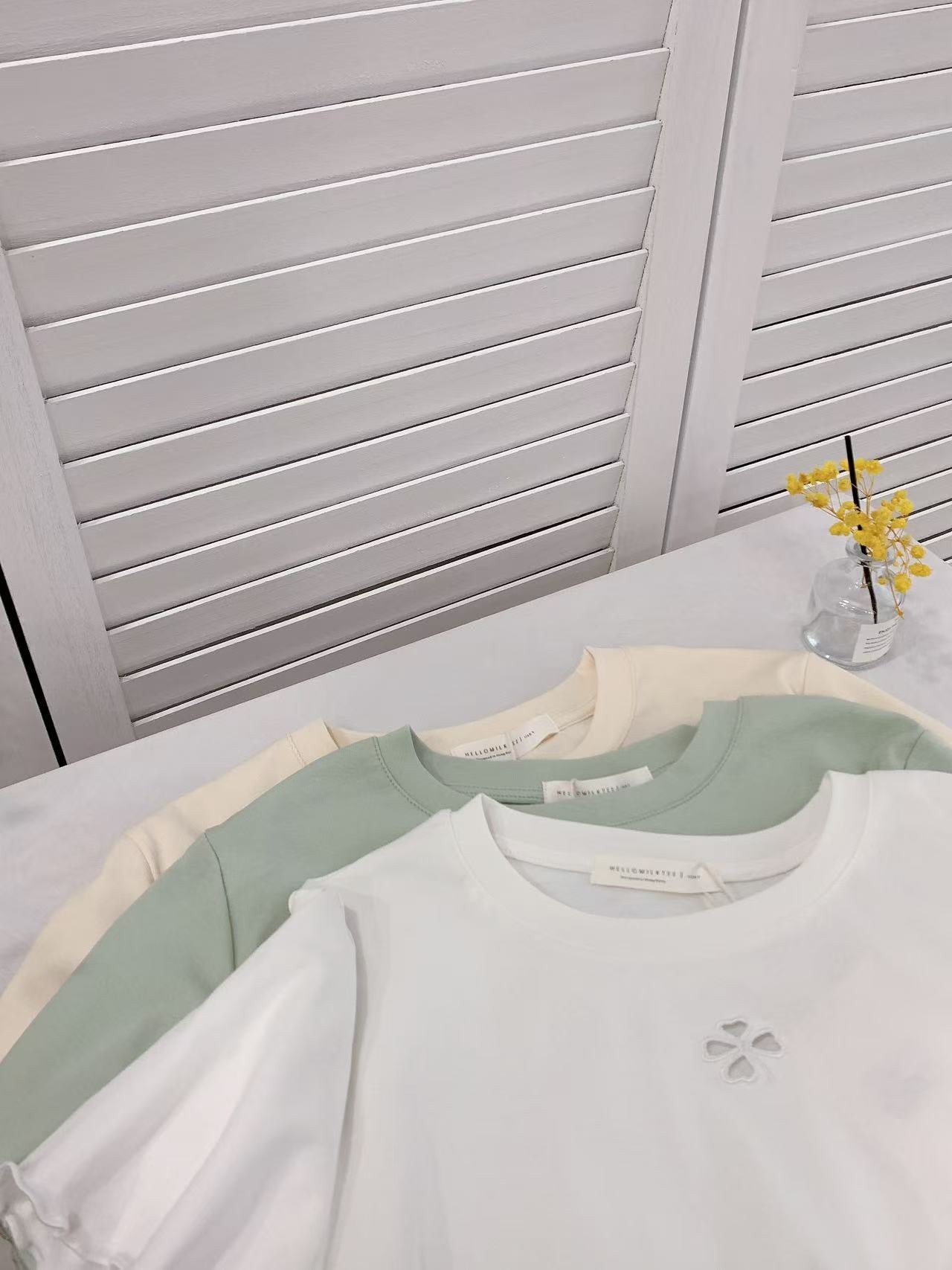 HELLO MILK TEE- 86387 簡約小衫