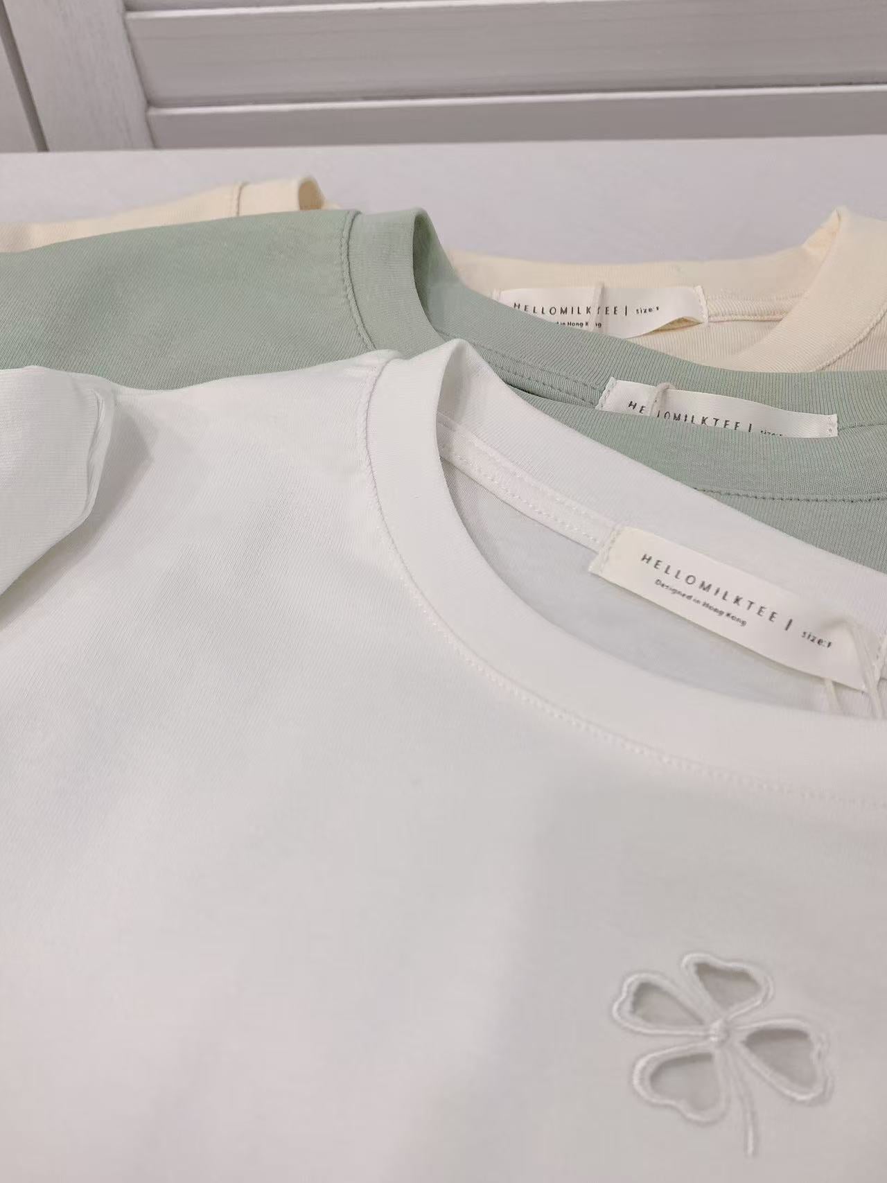 HELLO MILK TEE- 86387 簡約小衫