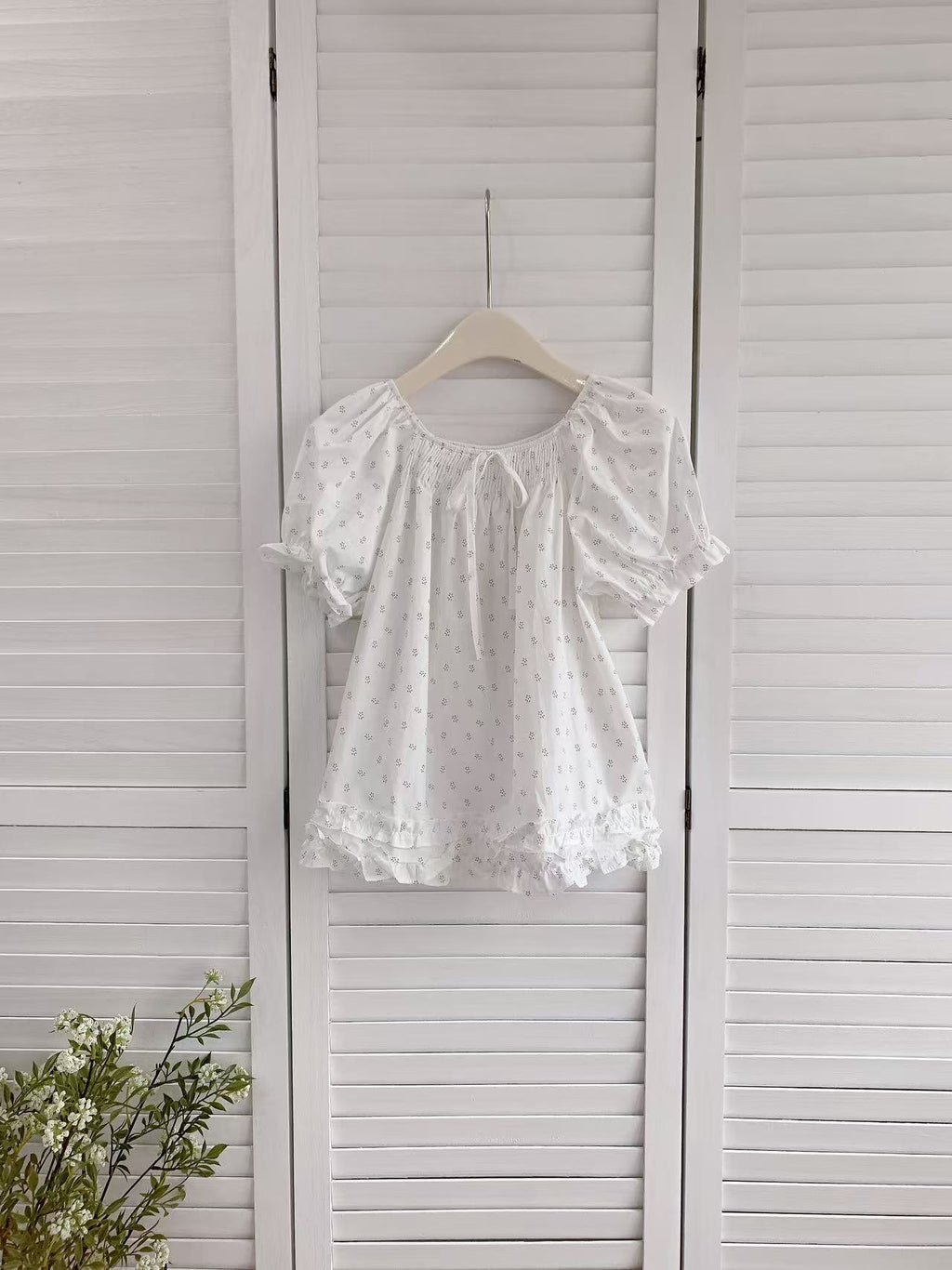 HELLO MILK TEE- 86451 方領小衫